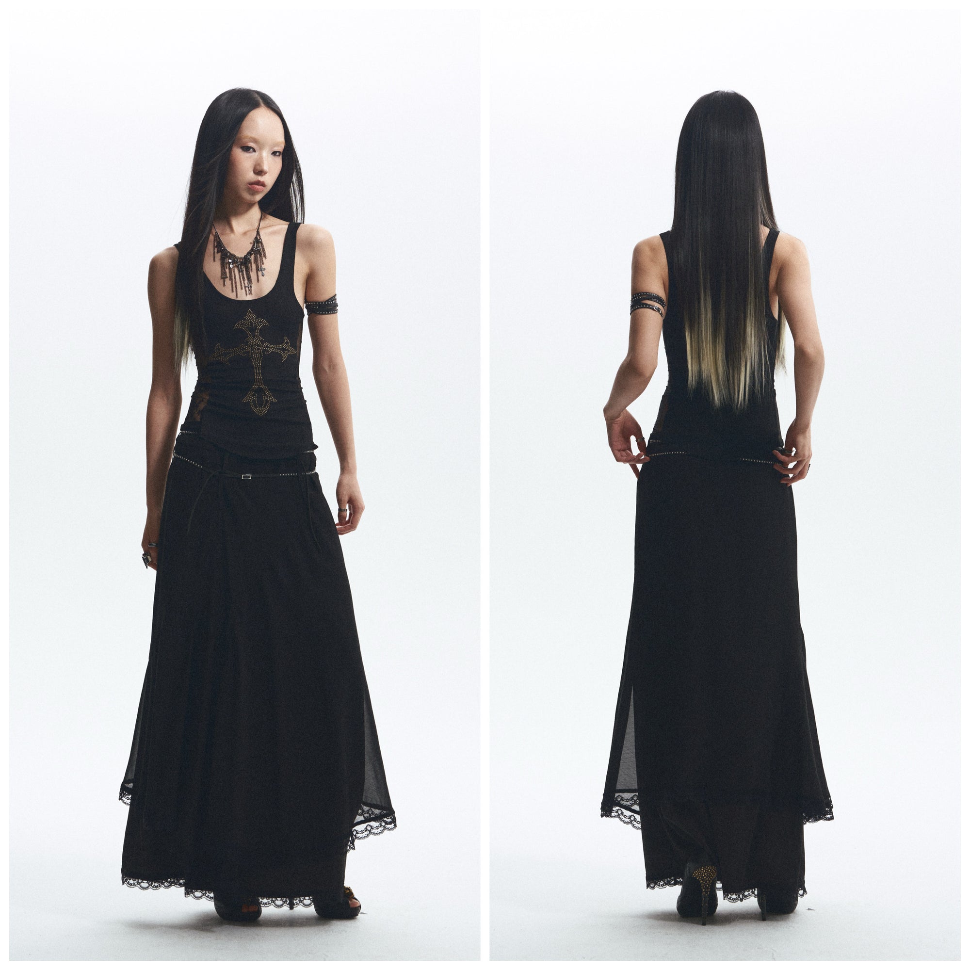 Slim Lace Splicing Stretch Camisole Shirt