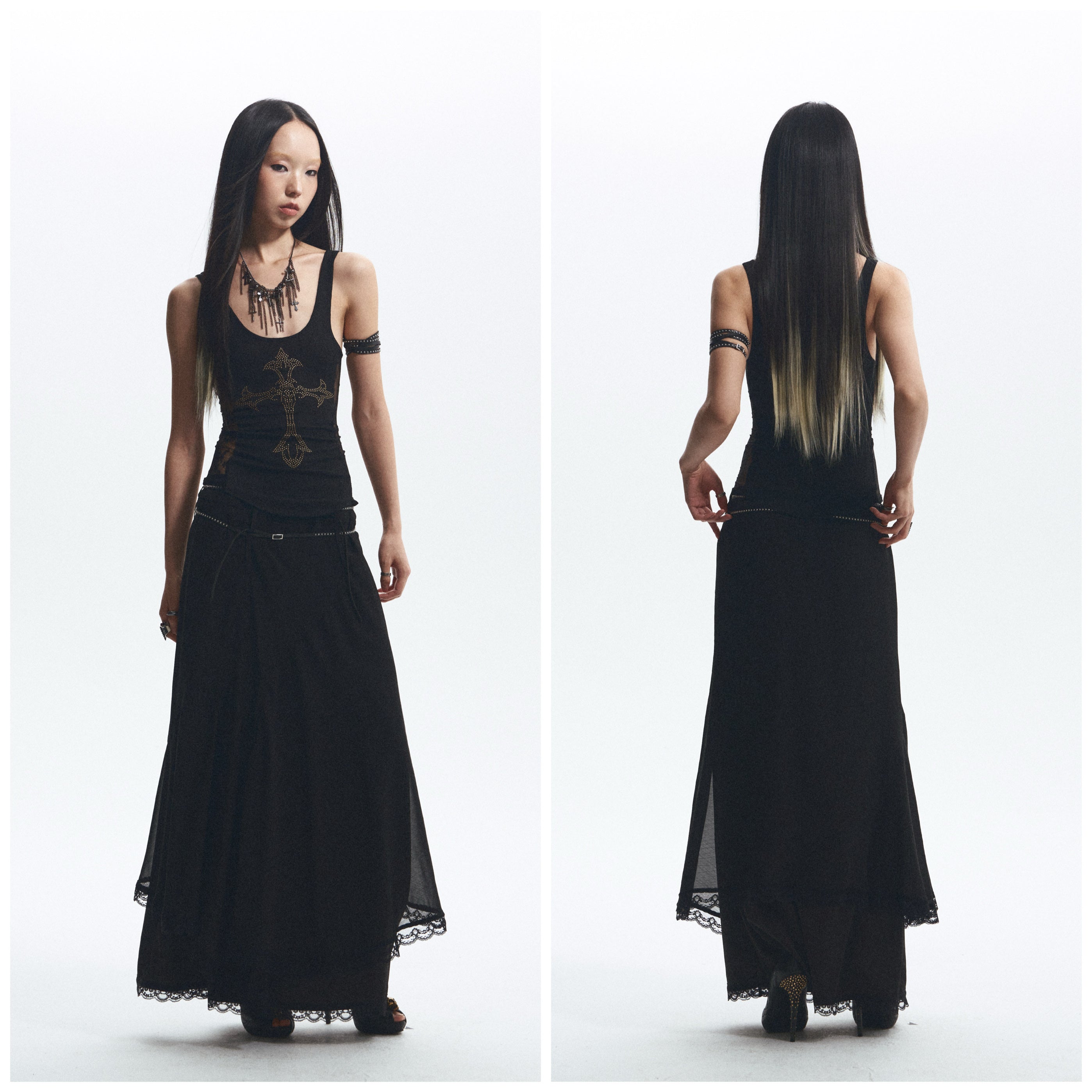 Slim Lace Splicing Stretch Camisole Shirt