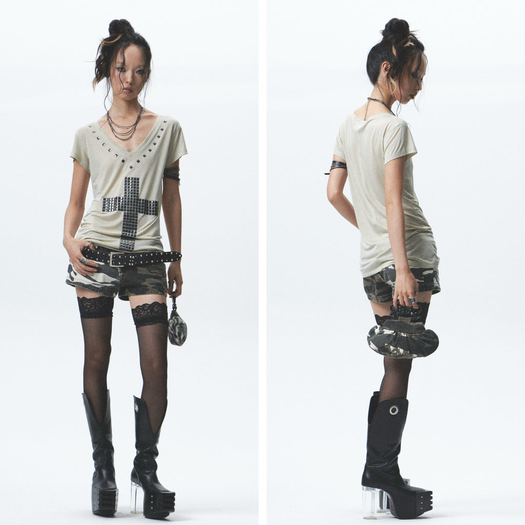 Heavy Washed Camo Tote Bag