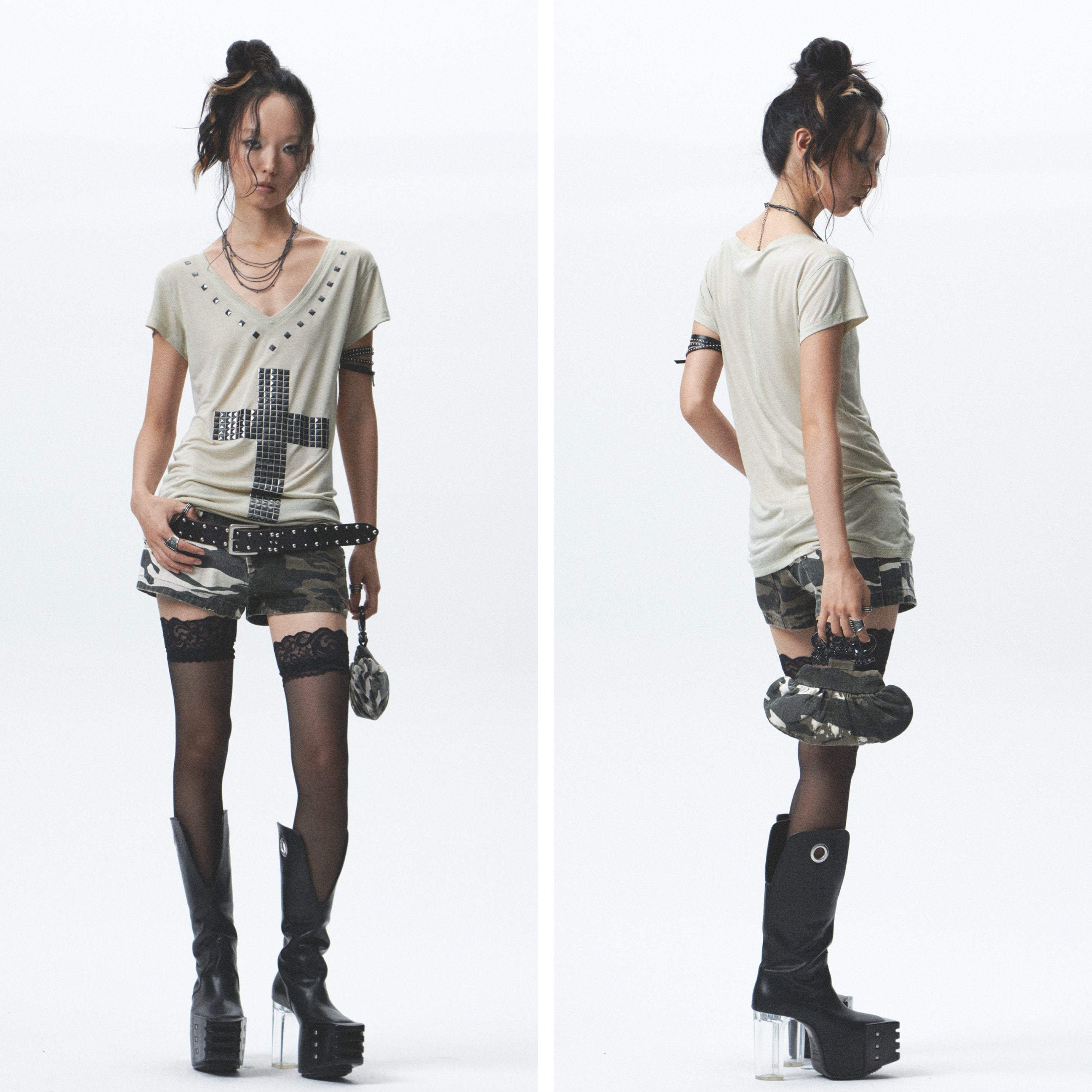 Heavy Washed Camo Tote Bag
