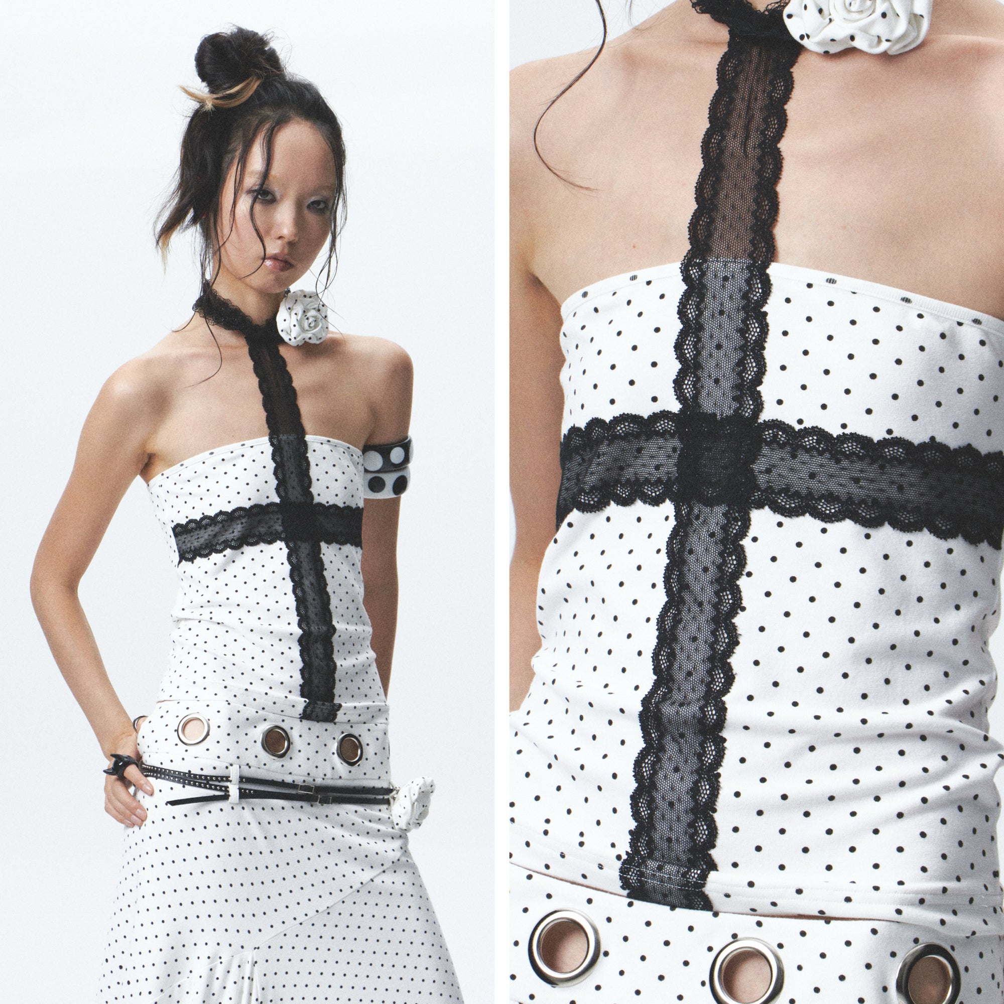 Polka Dot Tube Top & Halter Skirt