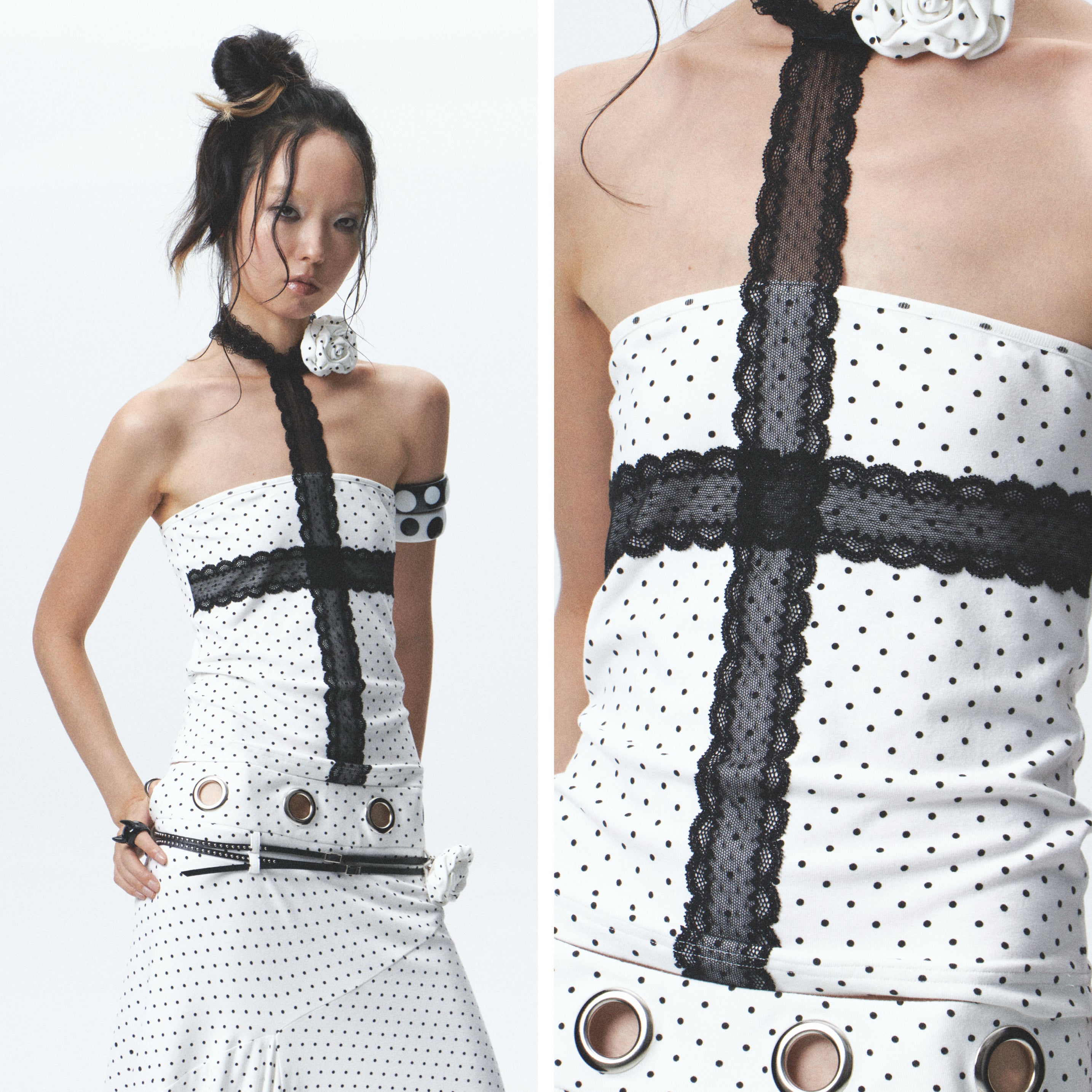 Polka Dot Tube Top & Halter Skirt