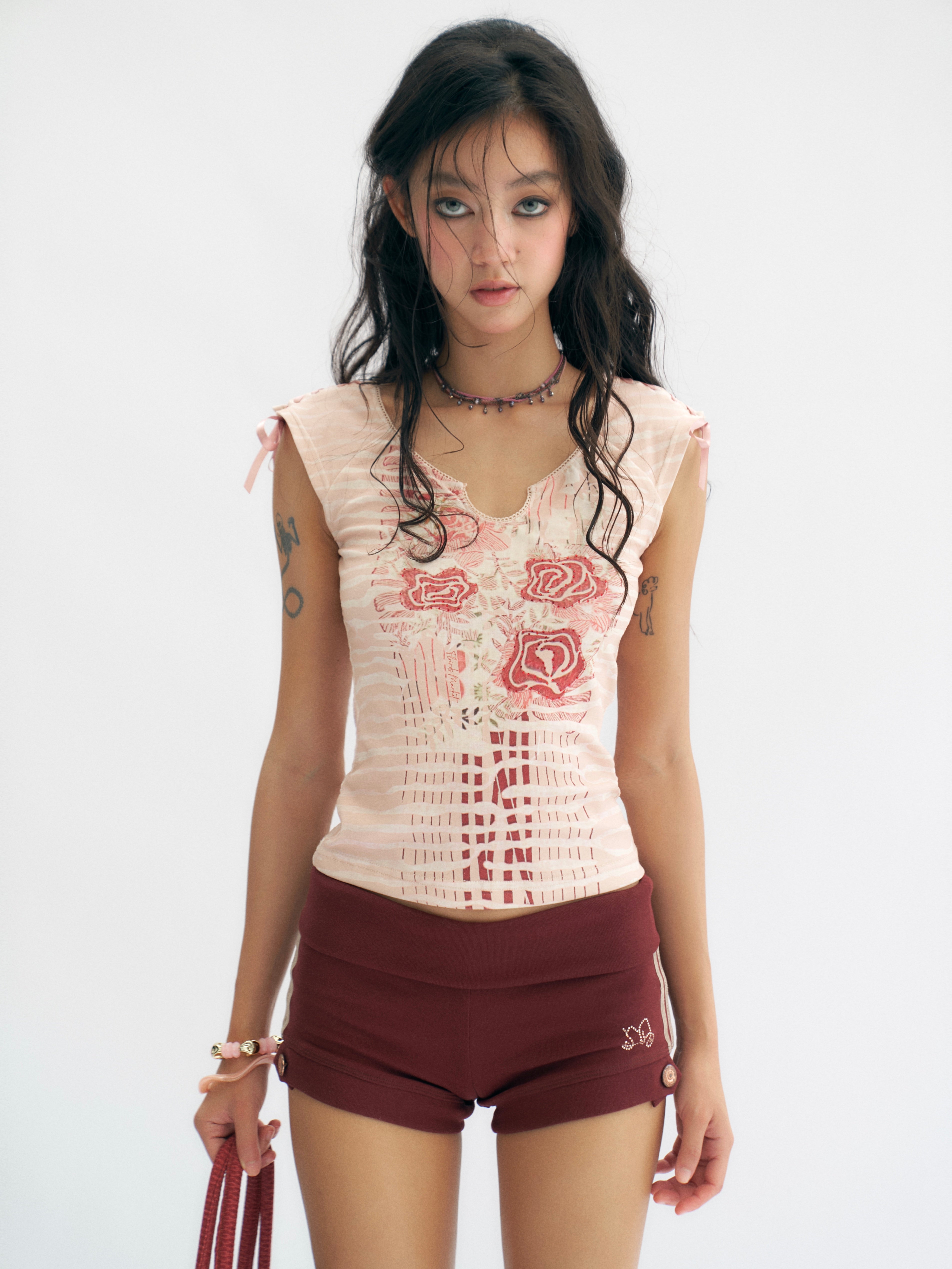 Fold-Over Waist Casual Shorts