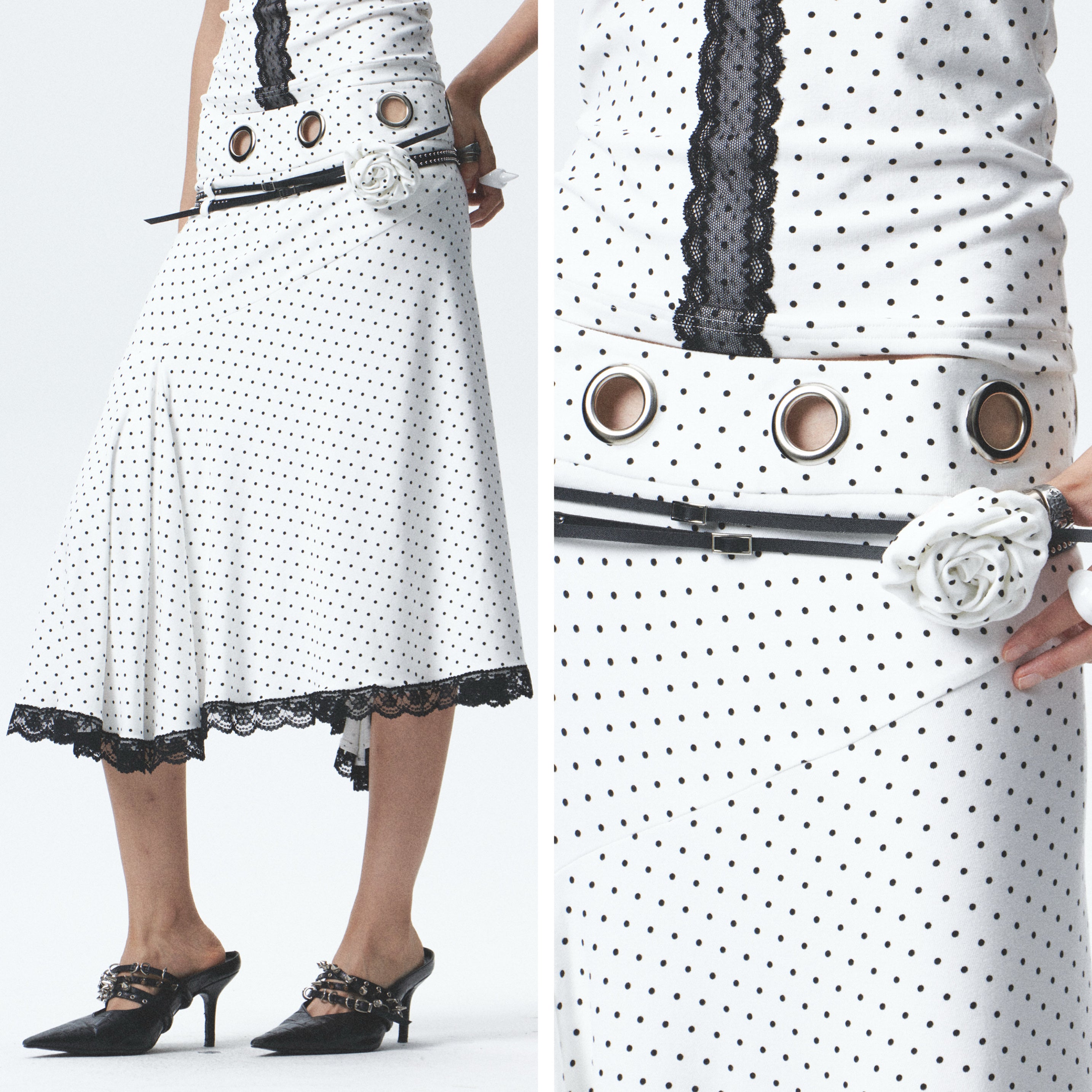 Polka Dot Tube Top & Halter Skirt