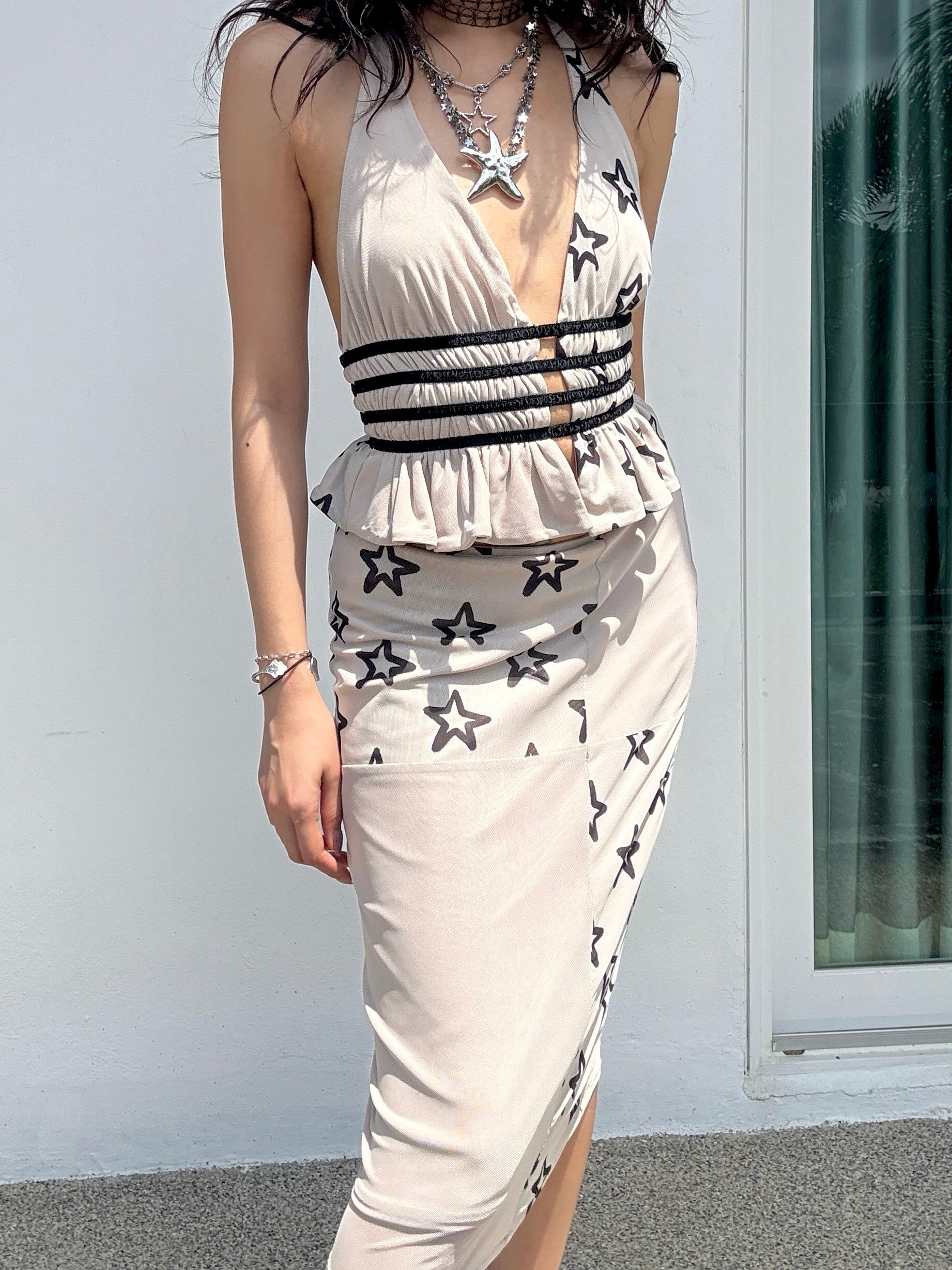 Star Print Vest & Shorts Set