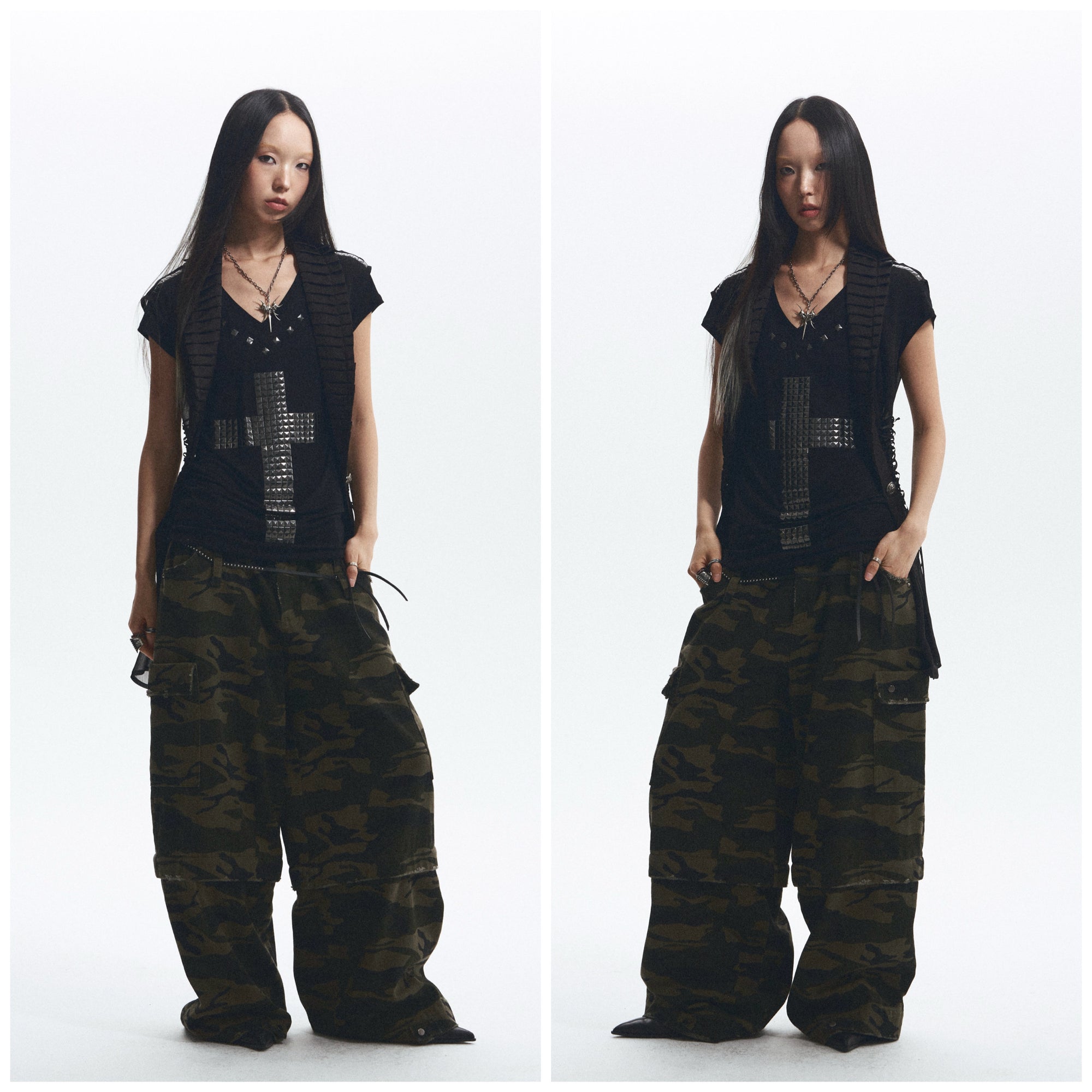 Loose Comfortable Cross Rhinestone T-Shirt