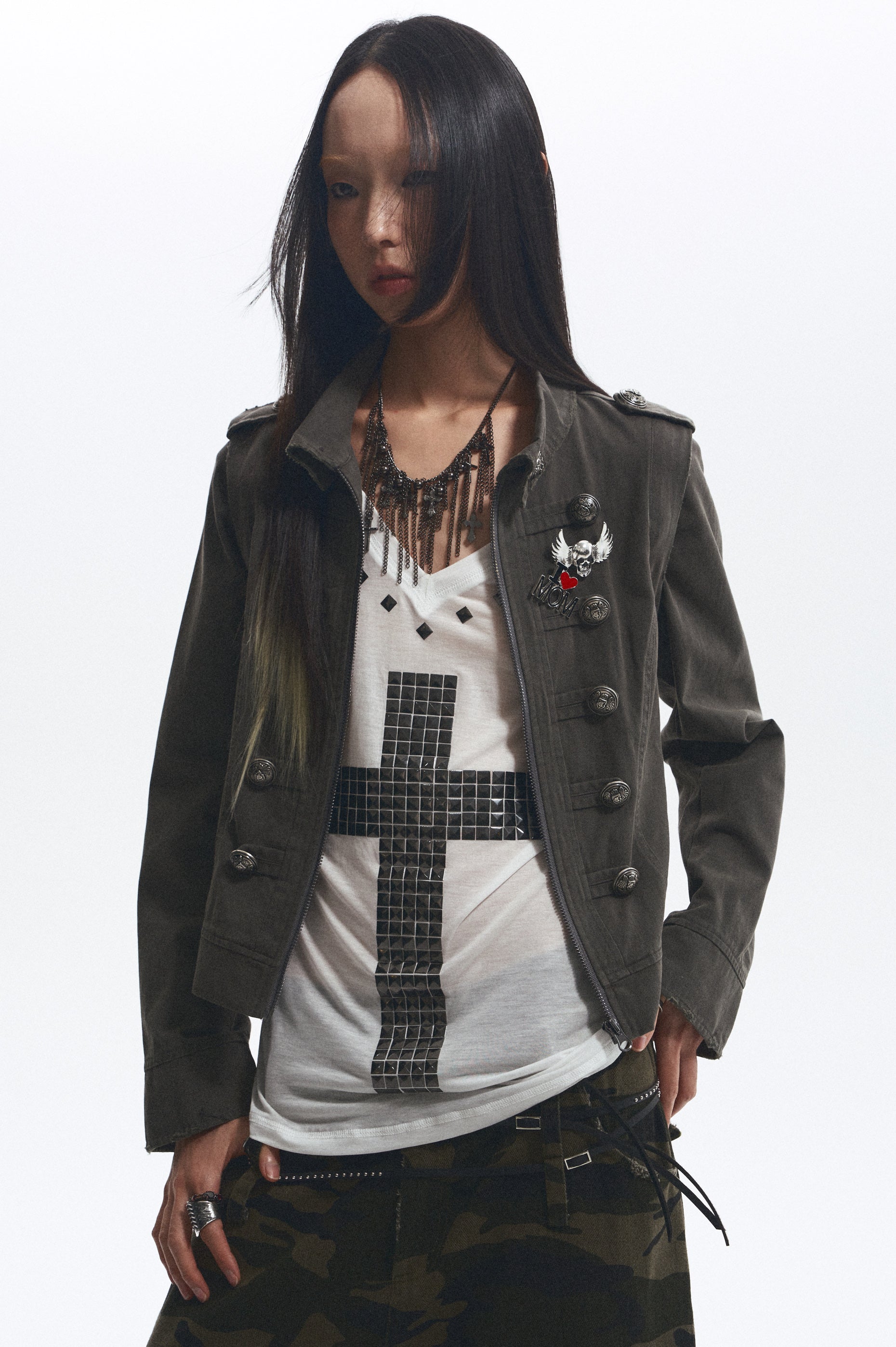 Distressed Detachable Jacket with Bonus Brooch｜Presale