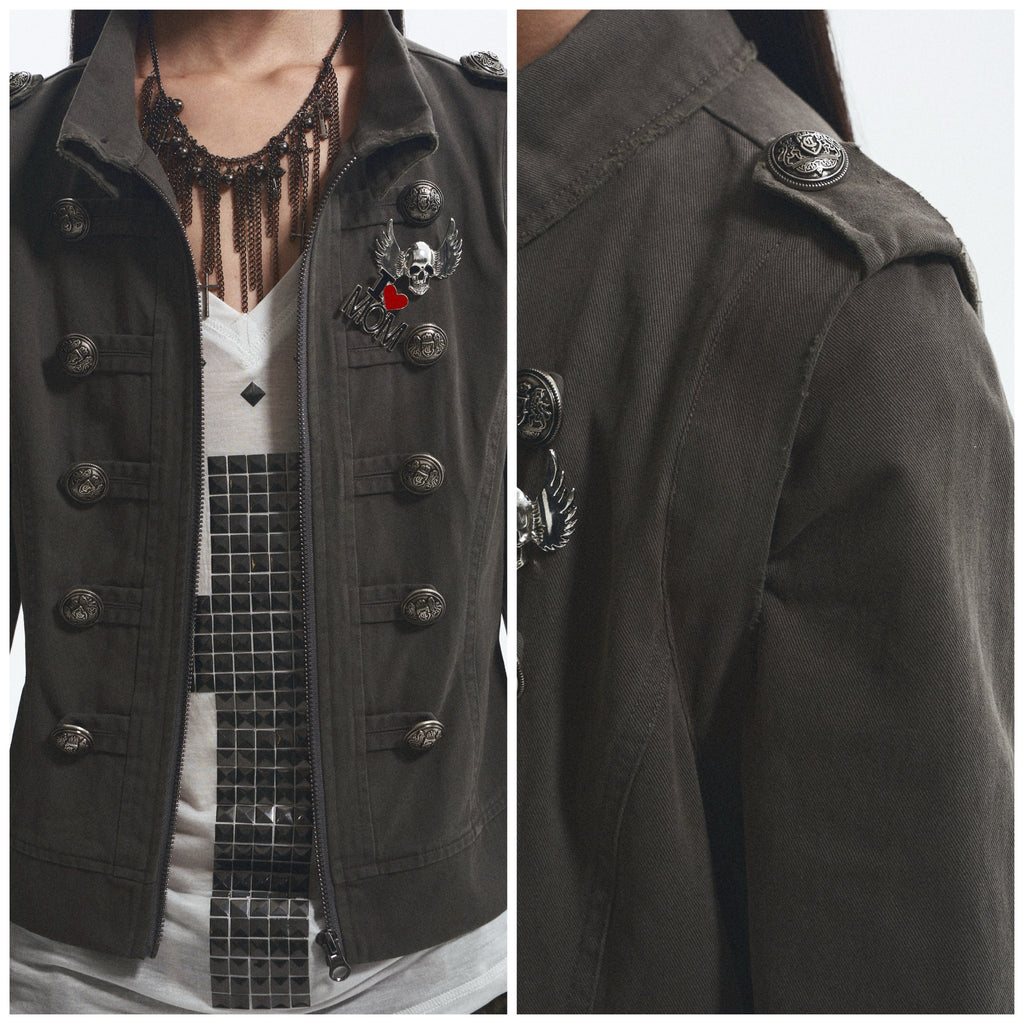 Distressed Detachable Jacket with Bonus Brooch｜Presale