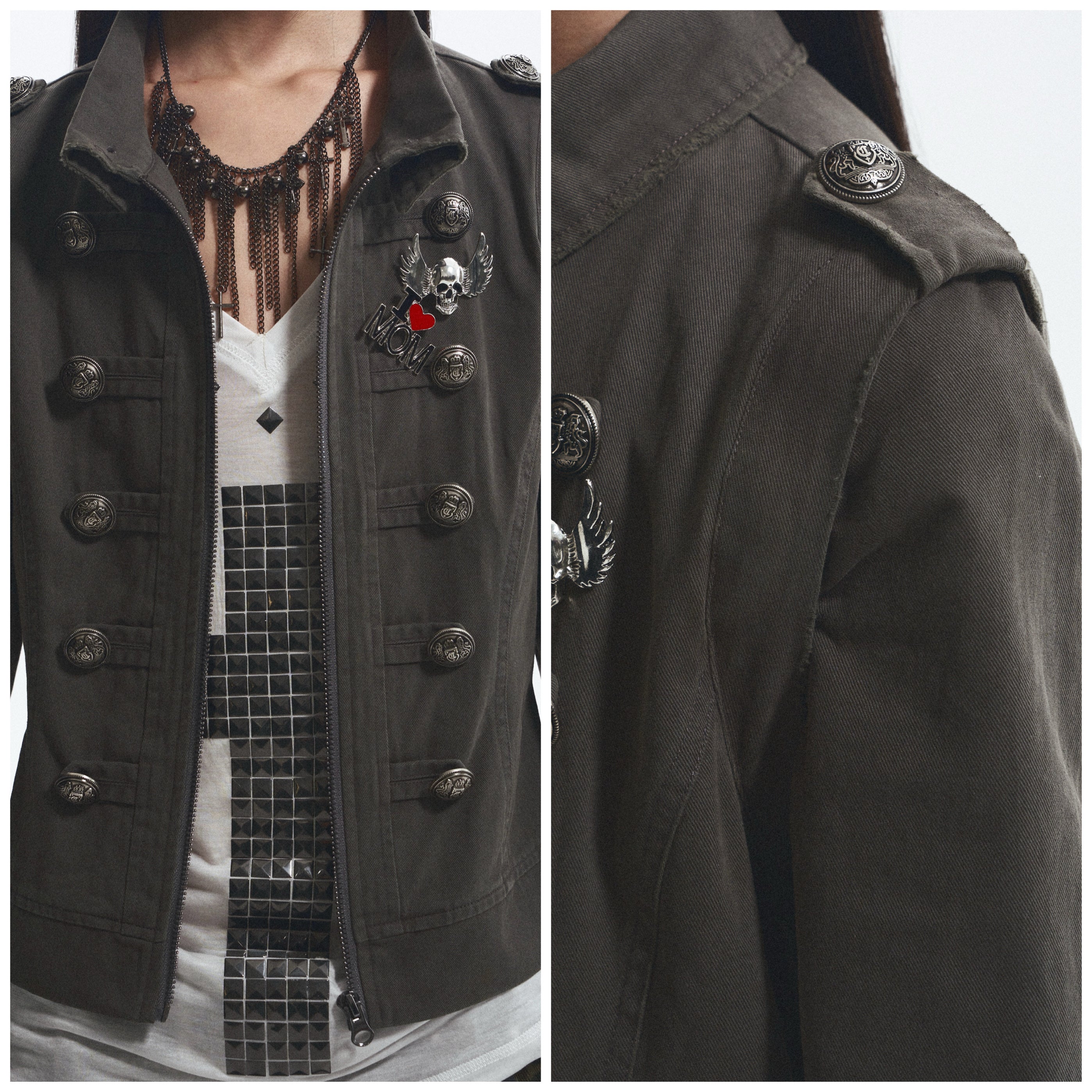 Distressed Detachable Jacket with Bonus Brooch｜Presale
