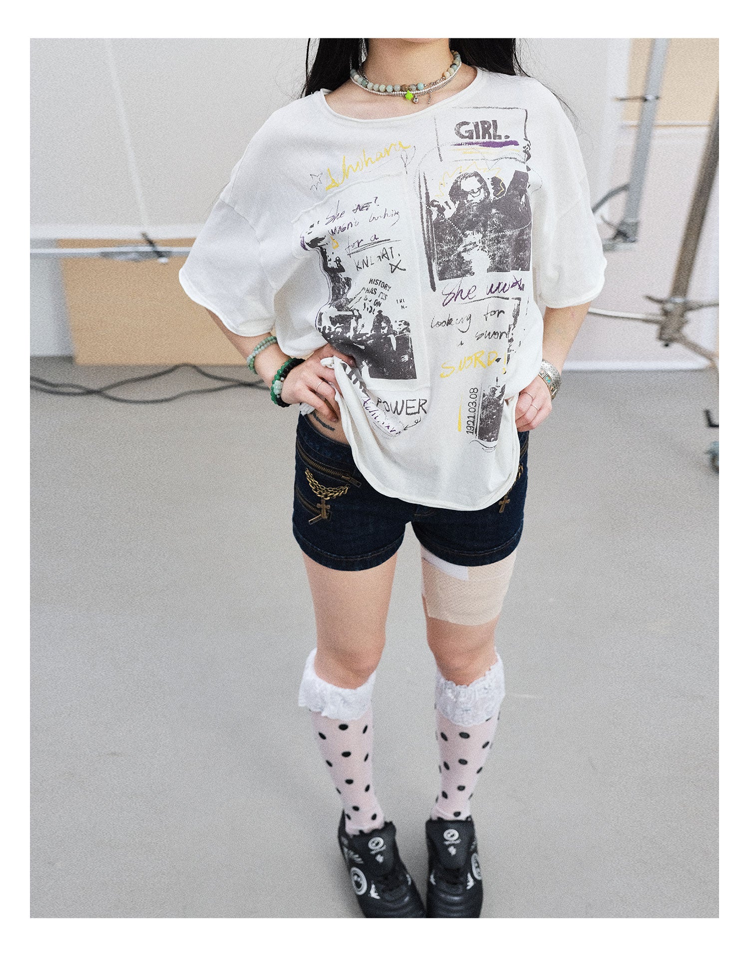Oversized Telegram Print T-Shirt