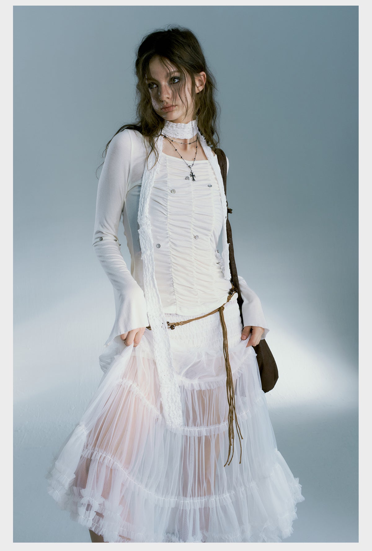Ruffled Bell-Sleeve T-Shirt