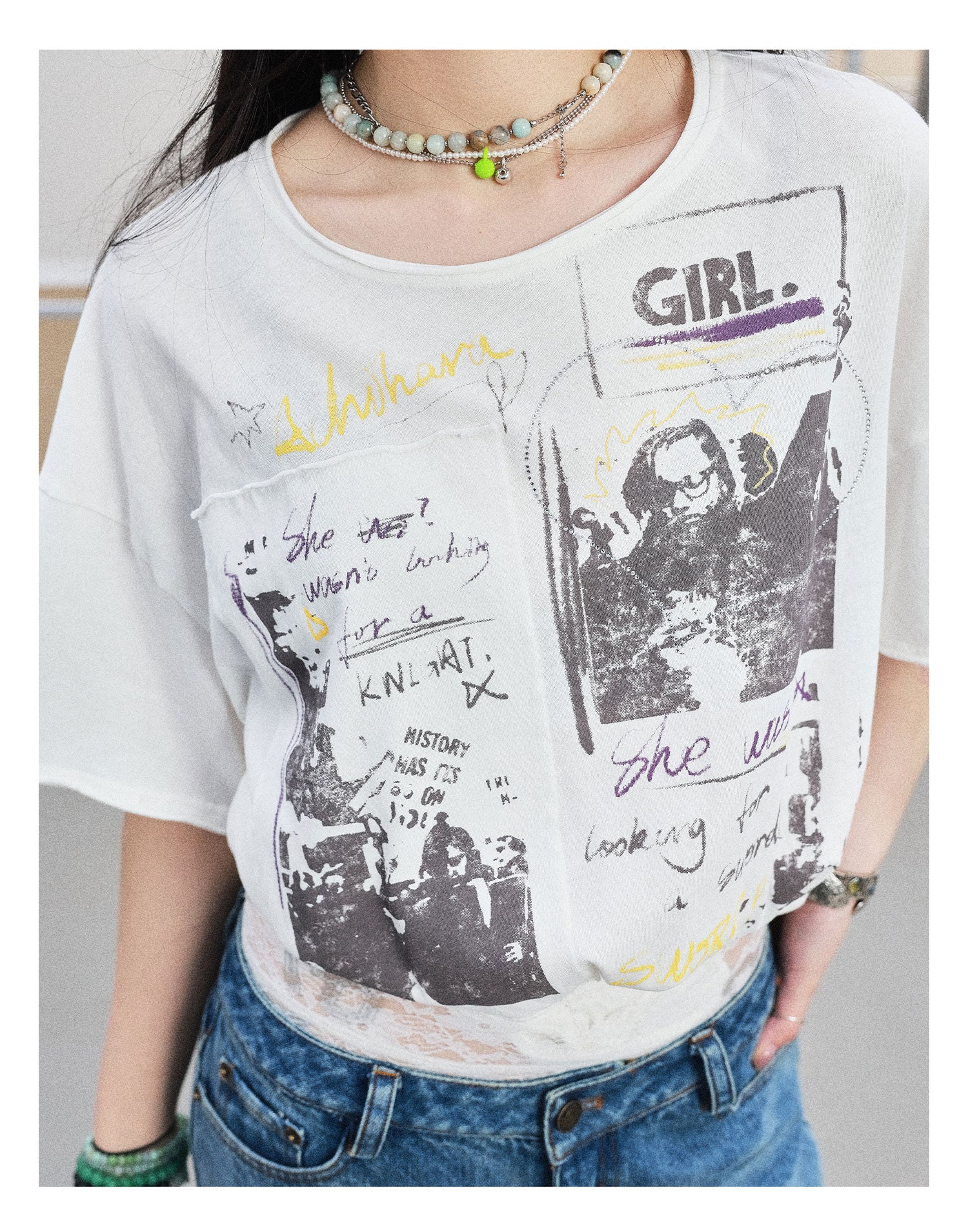 Oversized Telegram Print T-Shirt
