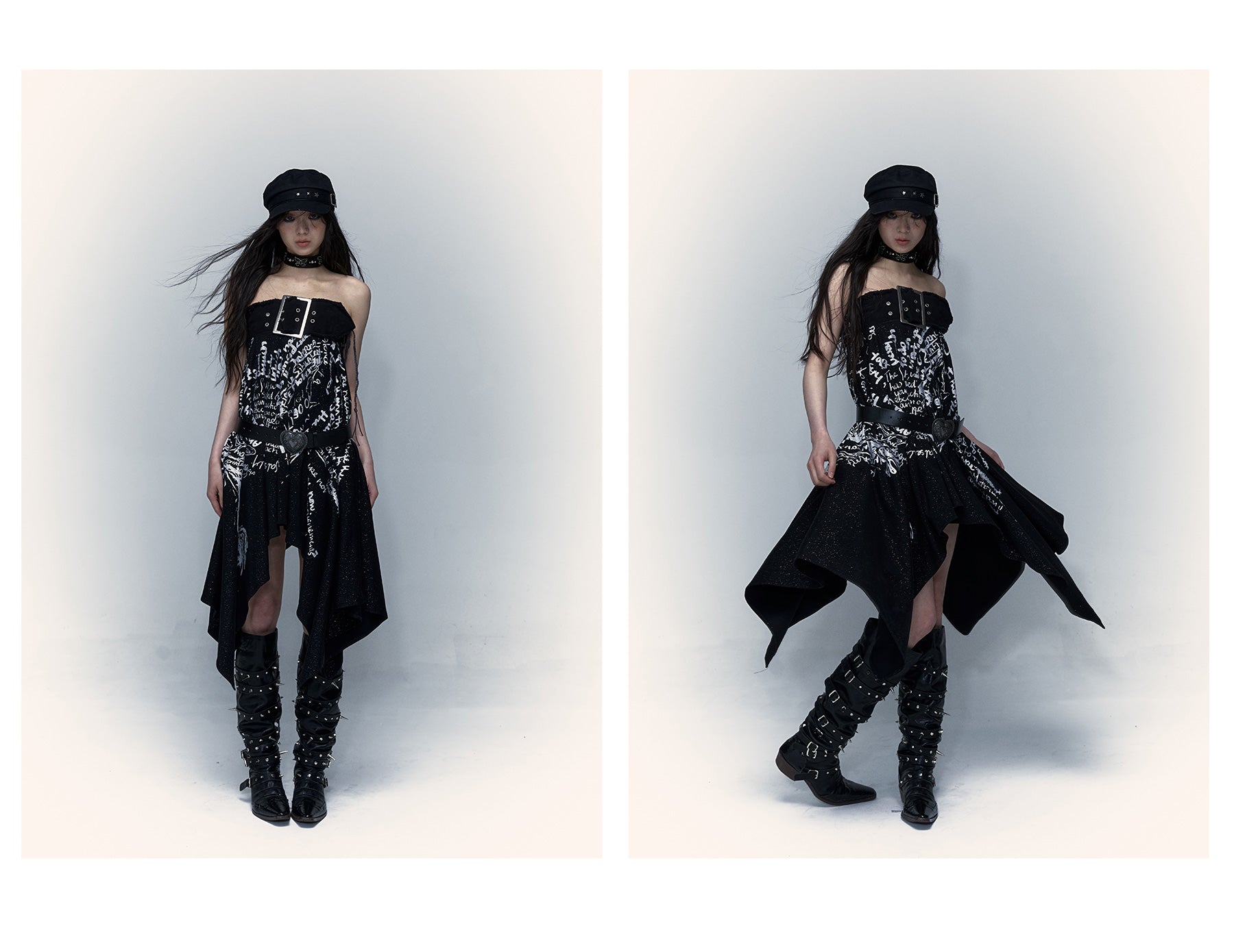 Punk Printed Sheath Dress Halter