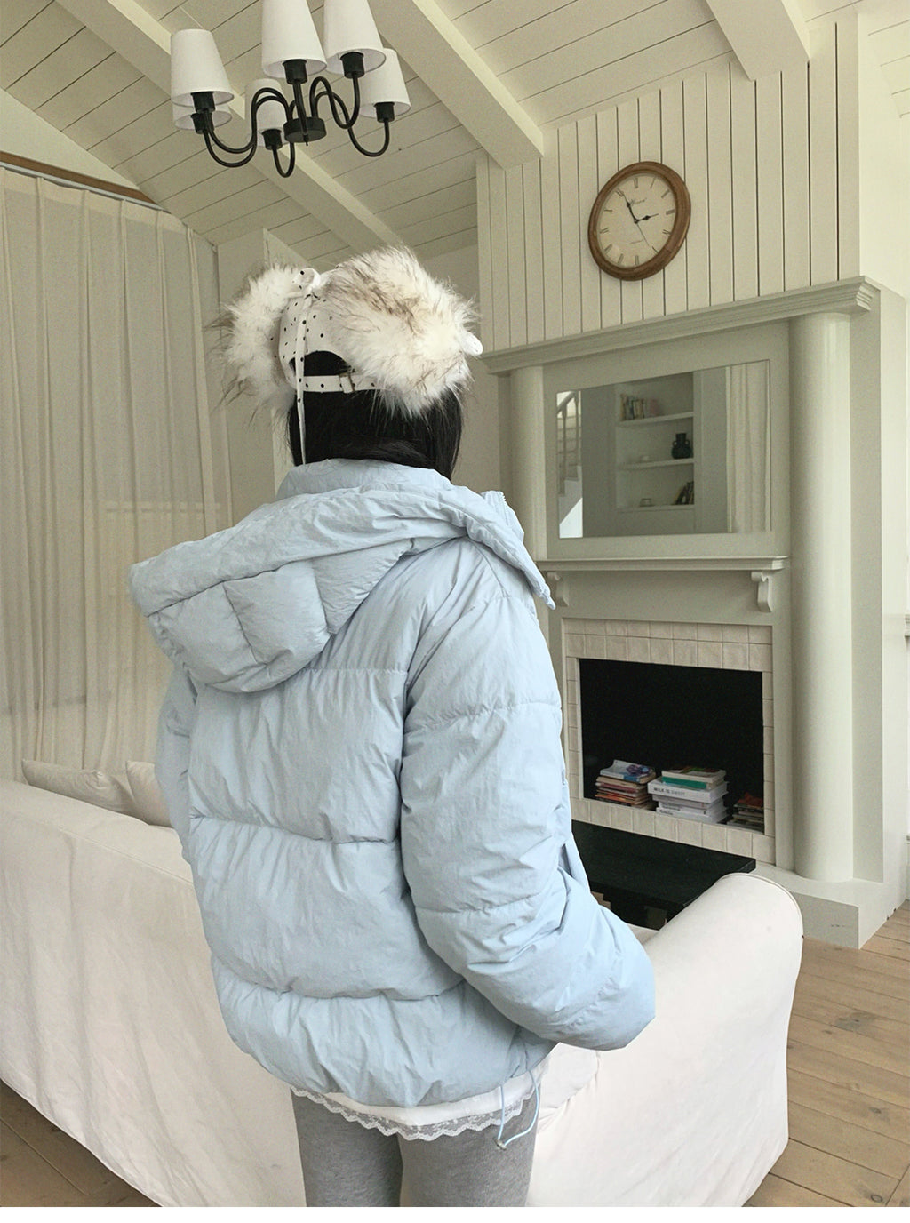 Street wing printed hooded cotton jacket