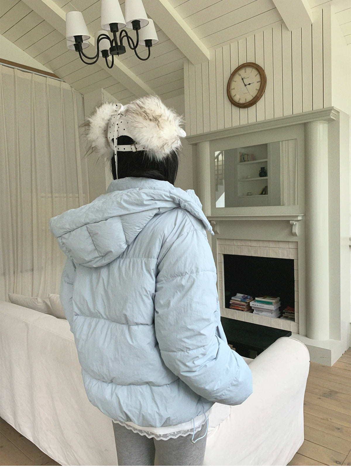 Street wing printed hooded cotton jacket