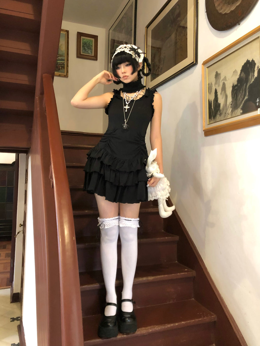Lace vest dress