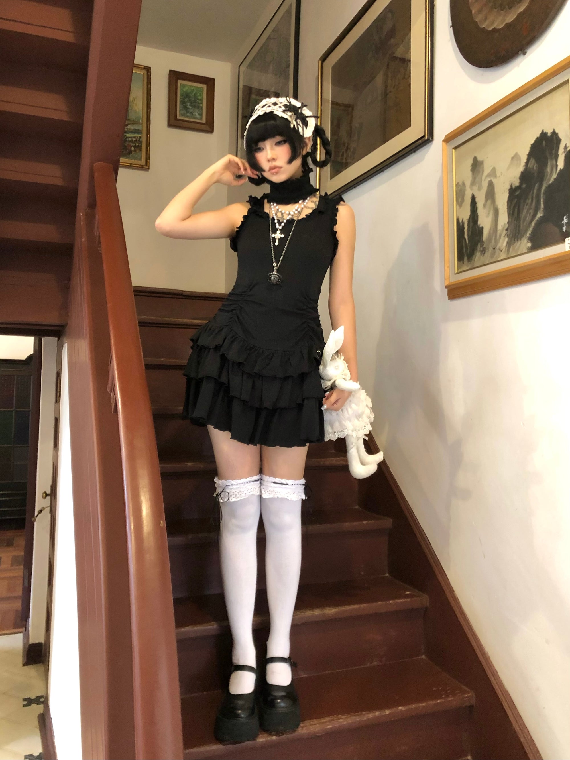 Lace vest dress