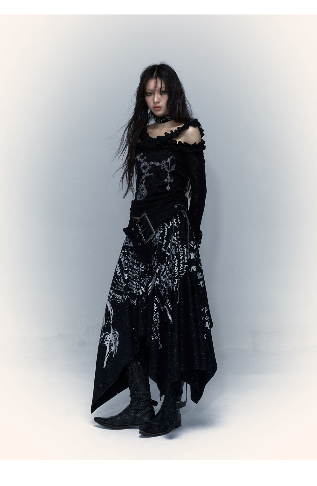 Punk Printed Sheath Dress Halter