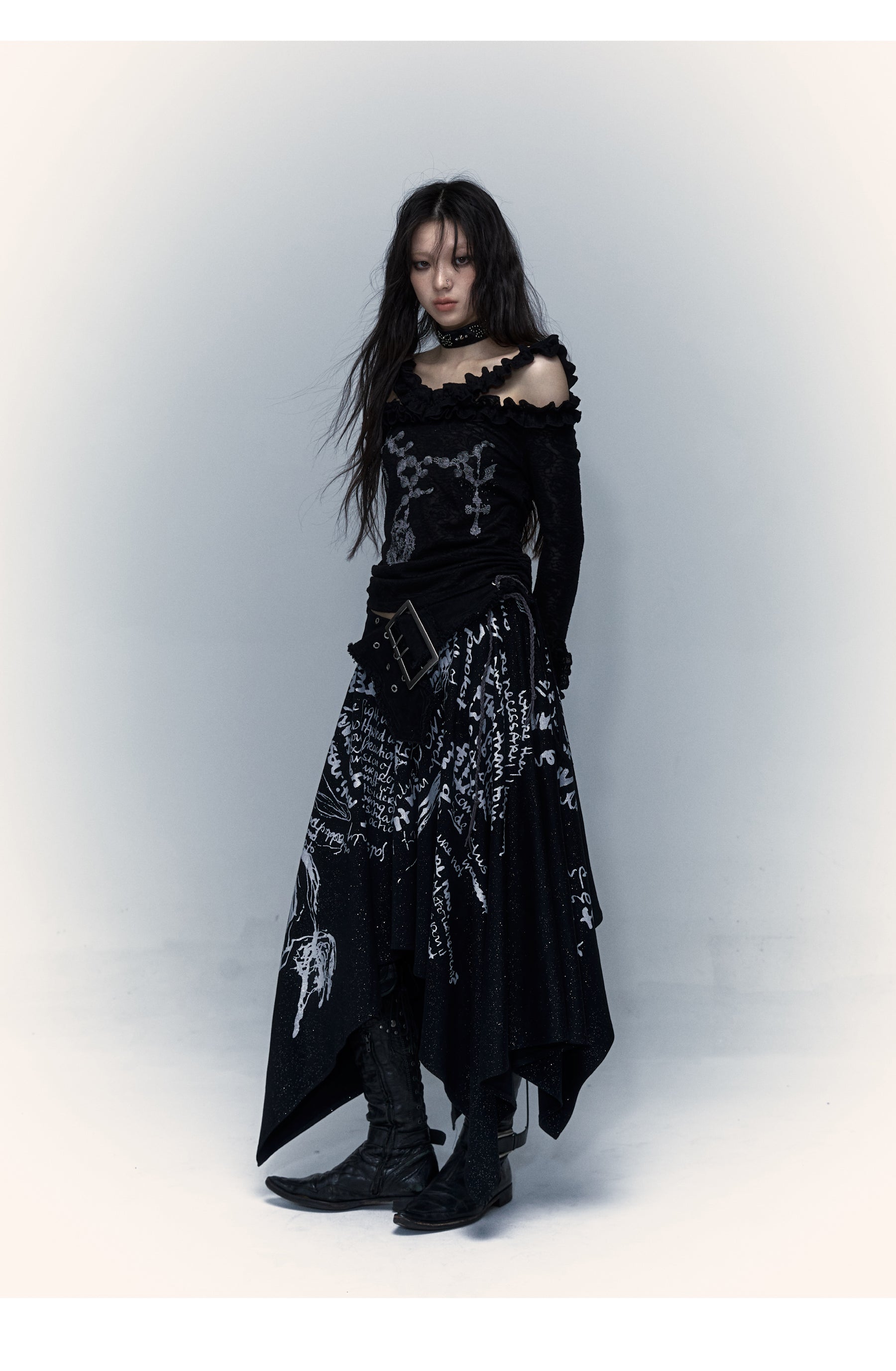 Punk Printed Sheath Dress Halter