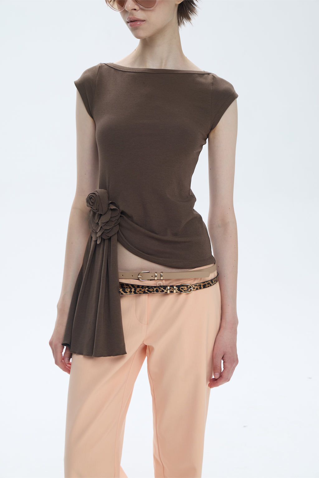 Asymmetric Floral Print T-Shirt