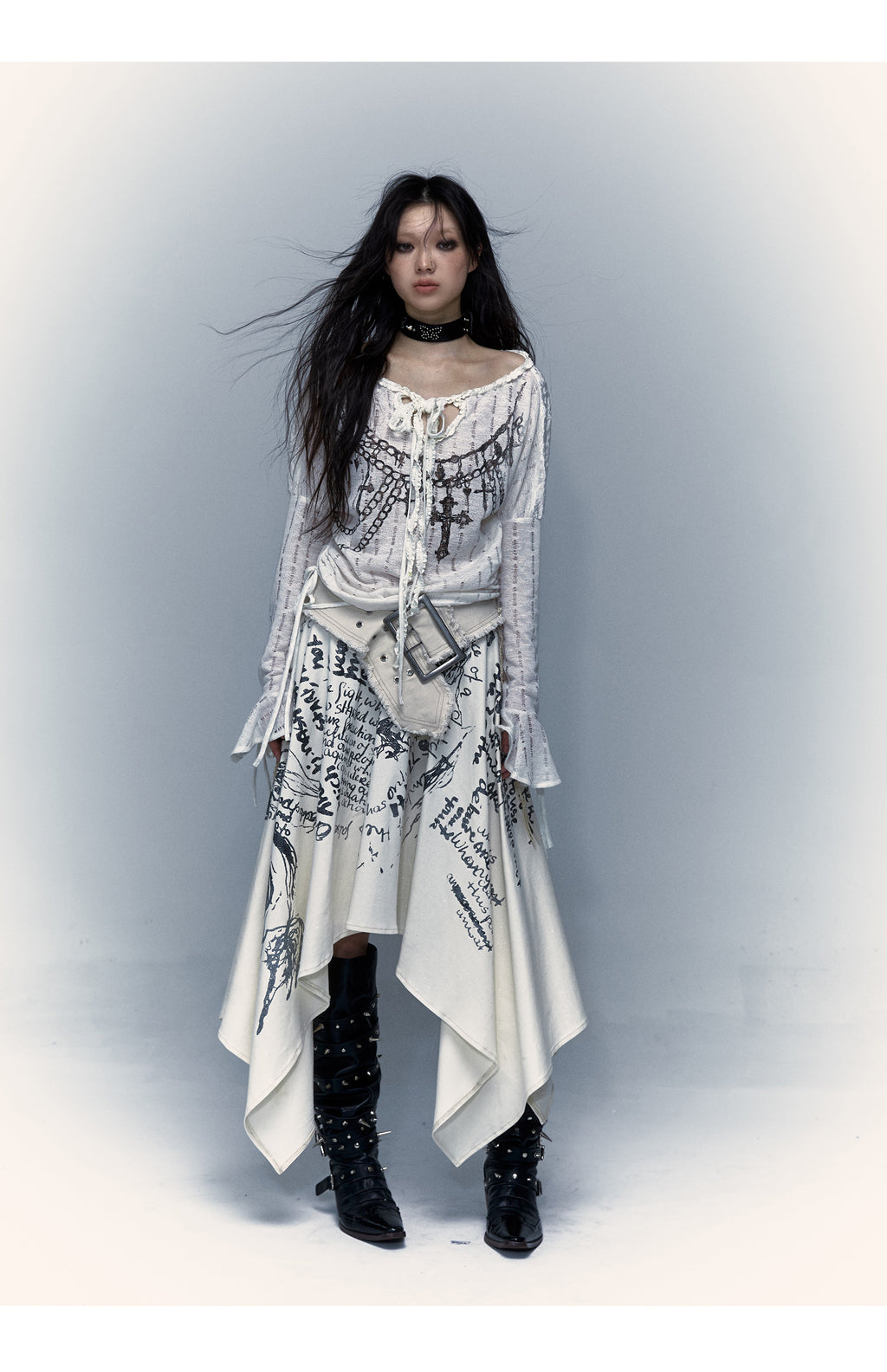 Punk Printed Sheath Dress Halter