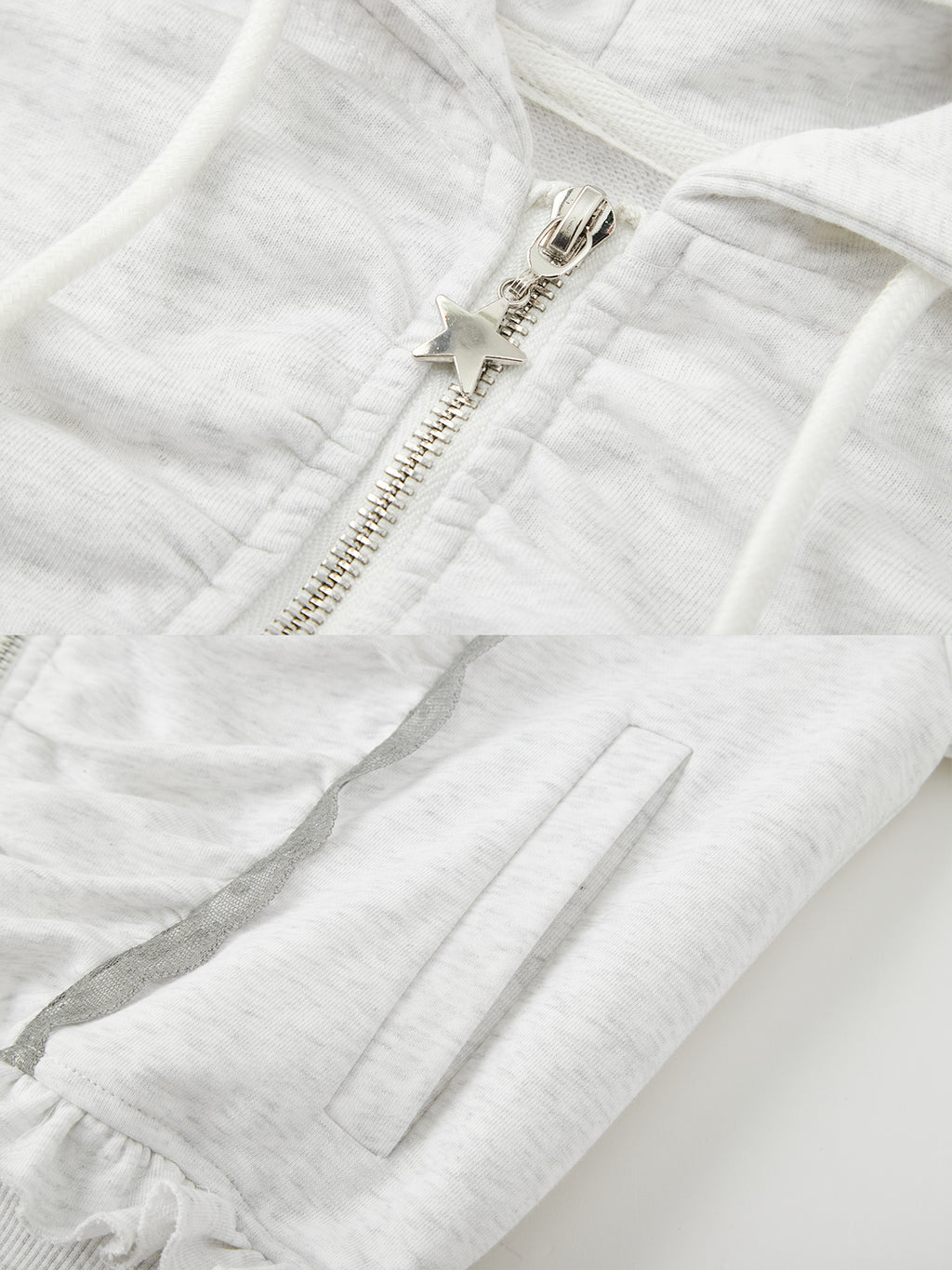 Lace pleated hoodie