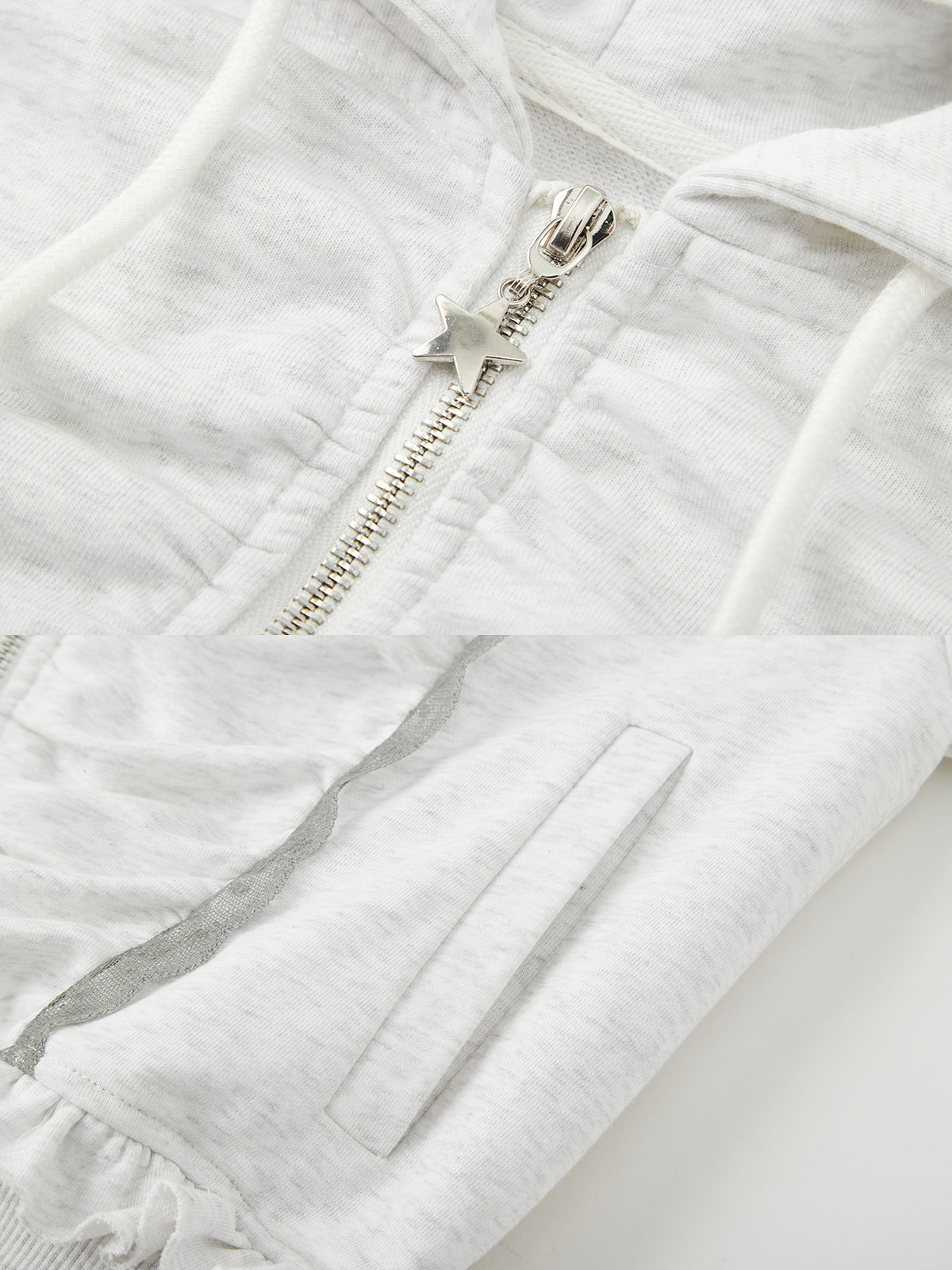 Lace pleated hoodie