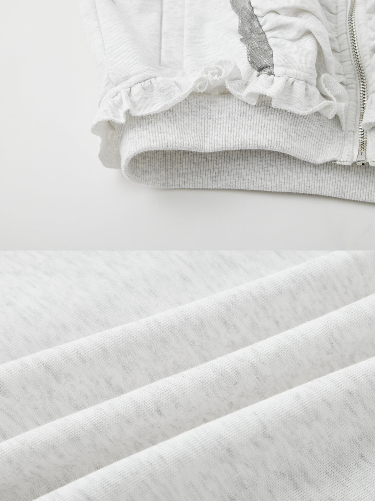 Lace pleated hoodie