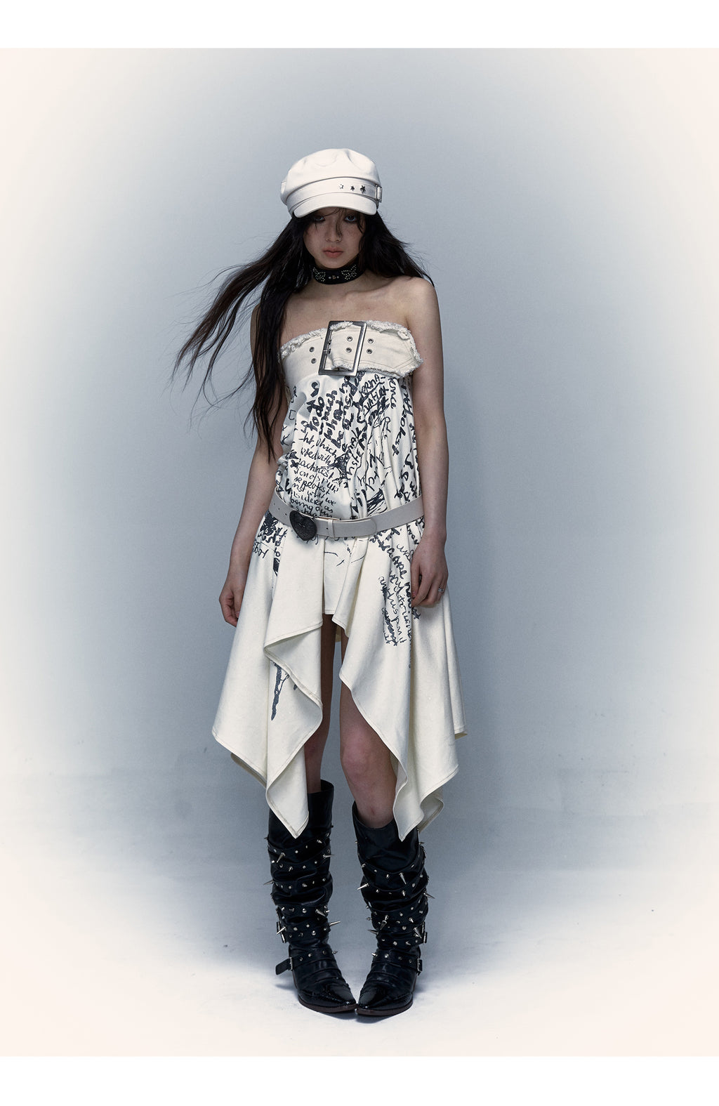 Punk Printed Sheath Dress Halter