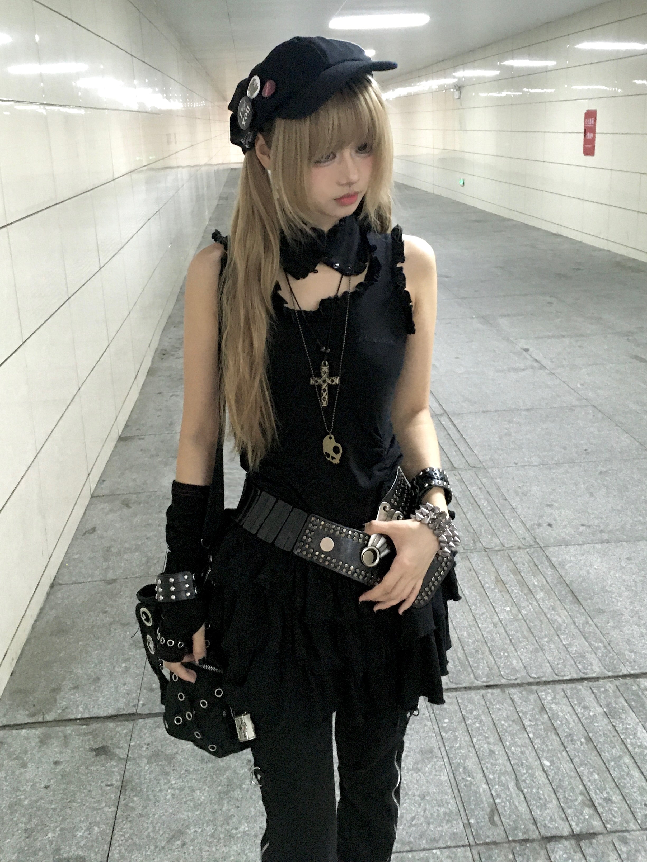 Lace vest dress