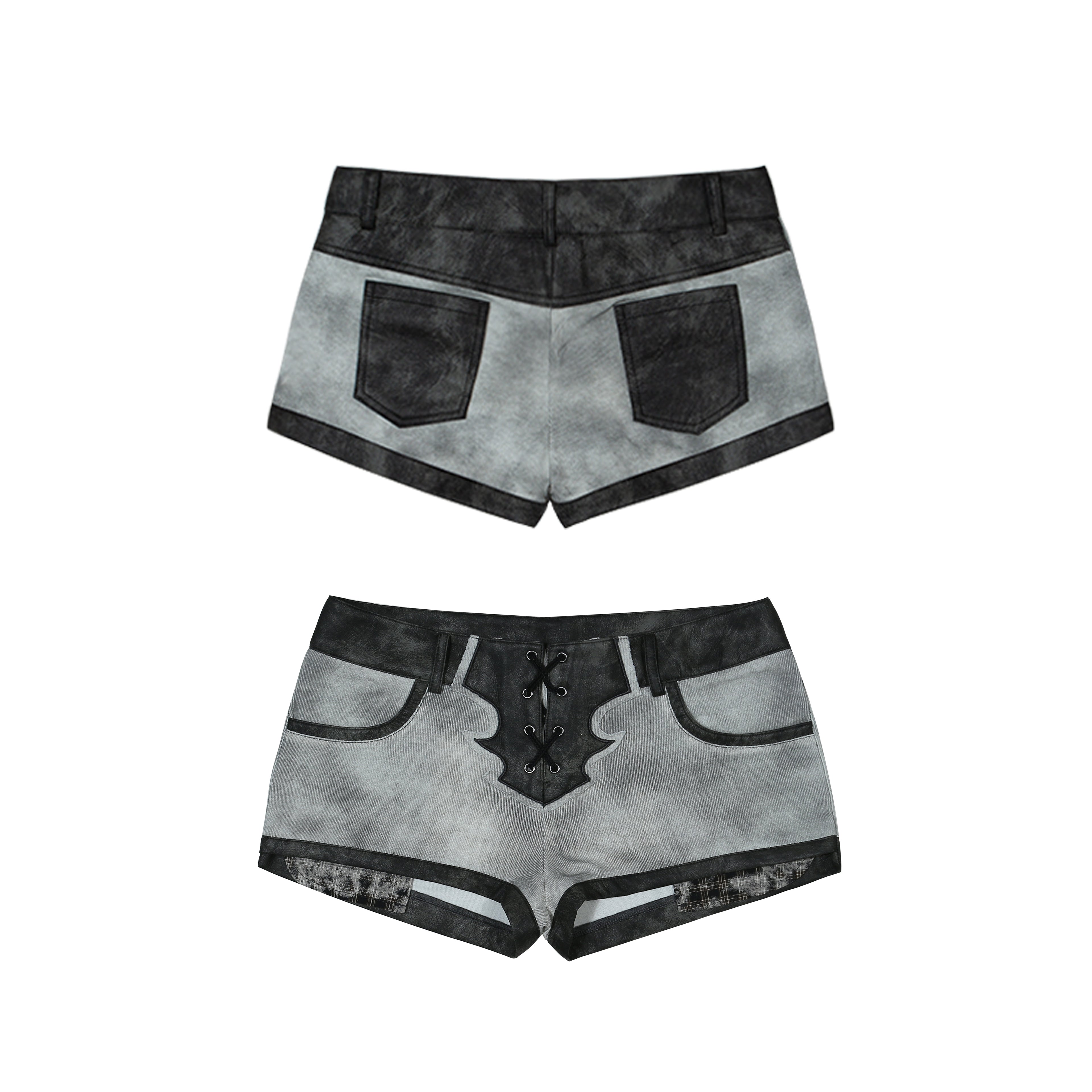 Knit & PU Hybrid Shorts & Leg Warmers