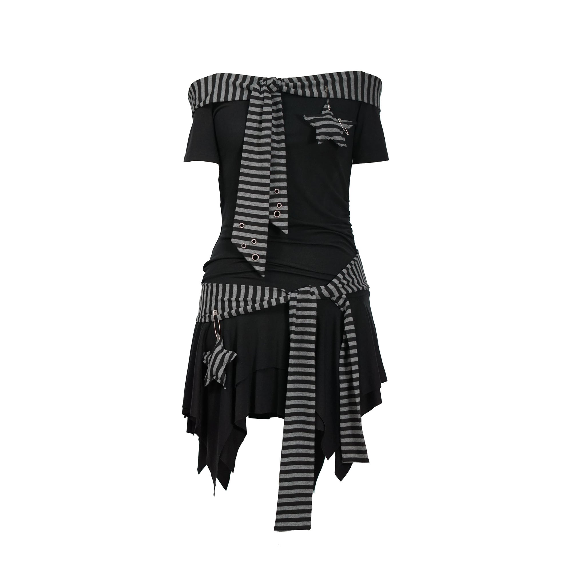 Punk Starfish Striped Tube Dress