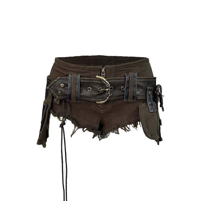 Low-Rise Raw Edge Hot Shorts