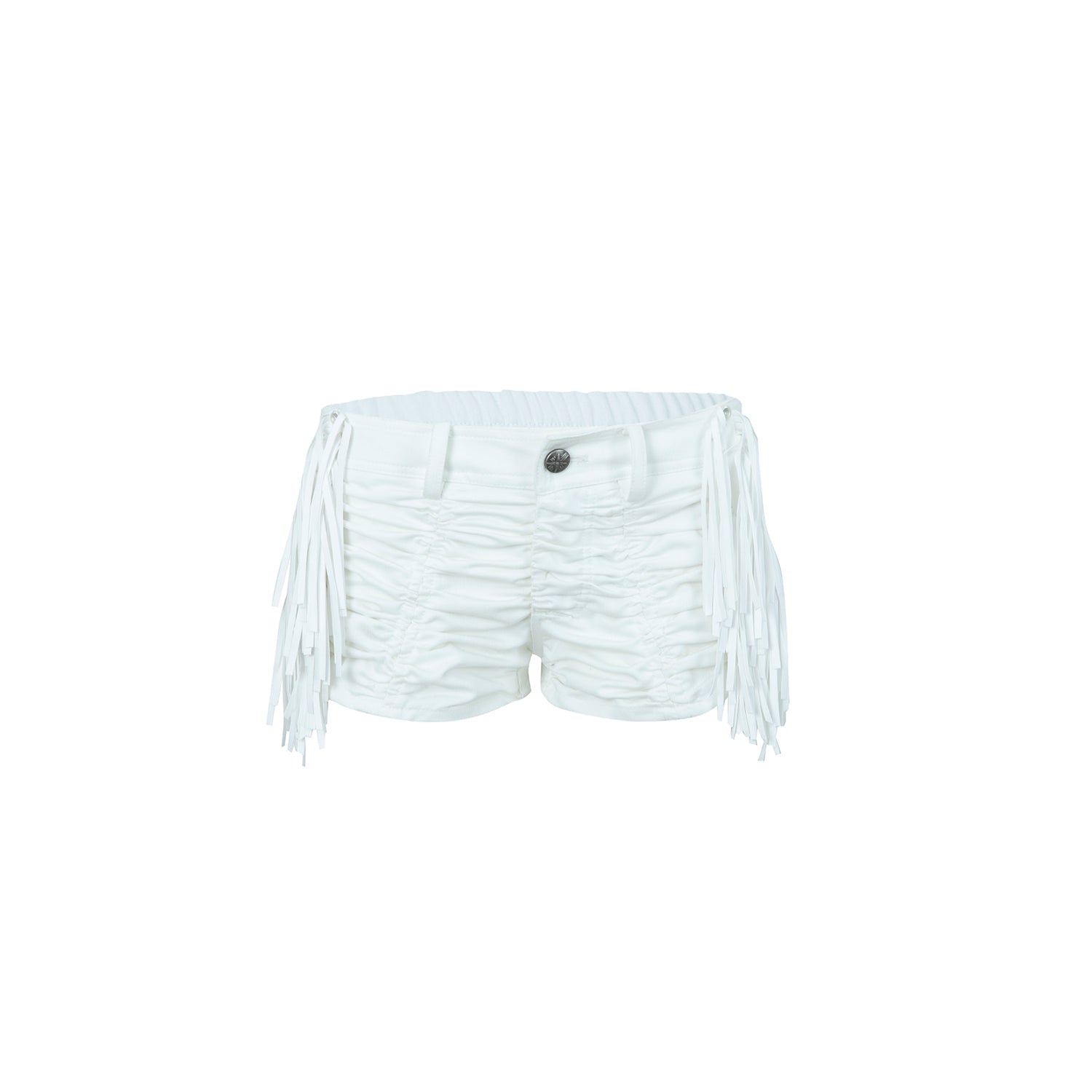 Gathered Detachable Fringe Shorts