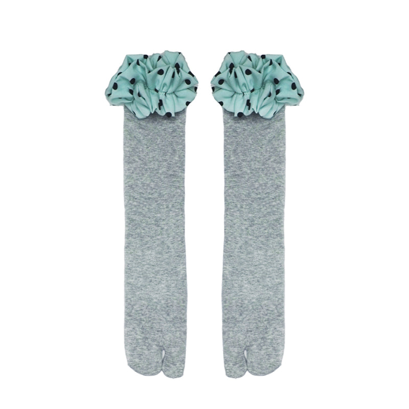 Lace Trim Thigh-High Toe-Socks