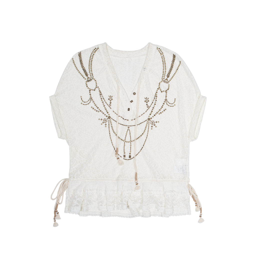 Oversized Lace Overlay Longline T-Shirt