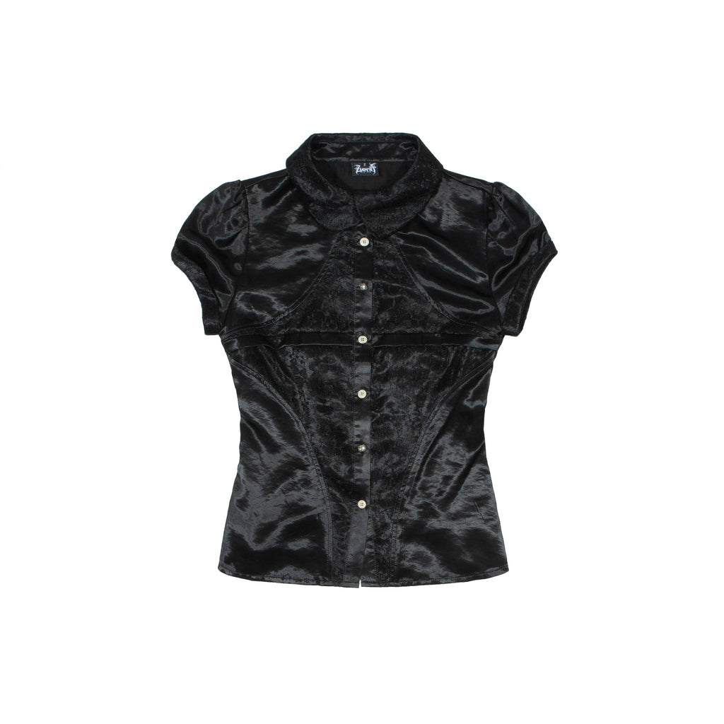 Satin & Lace Peter Pan Collar Shirt
