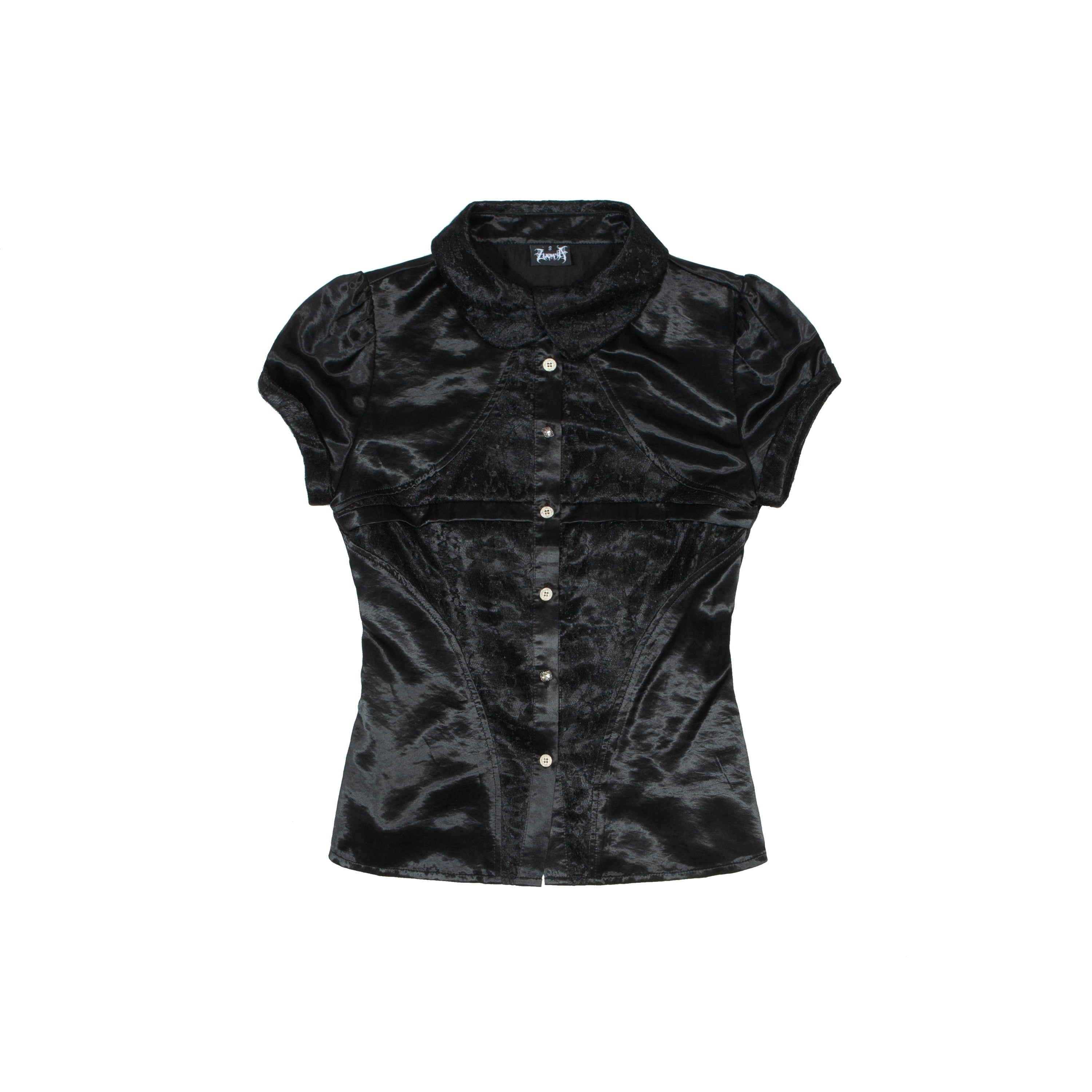 Satin & Lace Peter Pan Collar Shirt