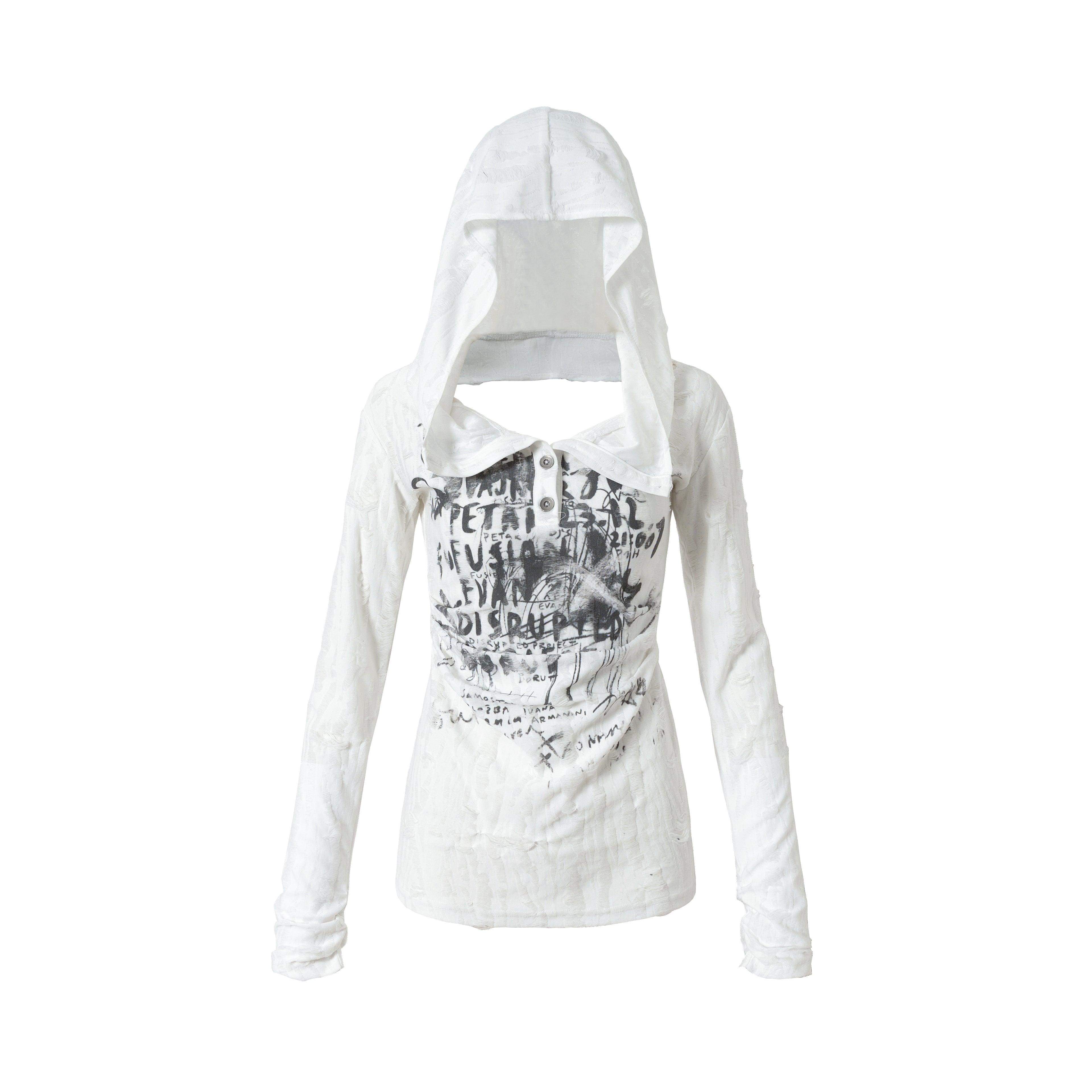 Backless Hooded Long Sleeve Tee