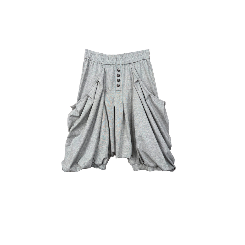 Pirate-Style Sweatshirt Fabric Culotte with Pockets