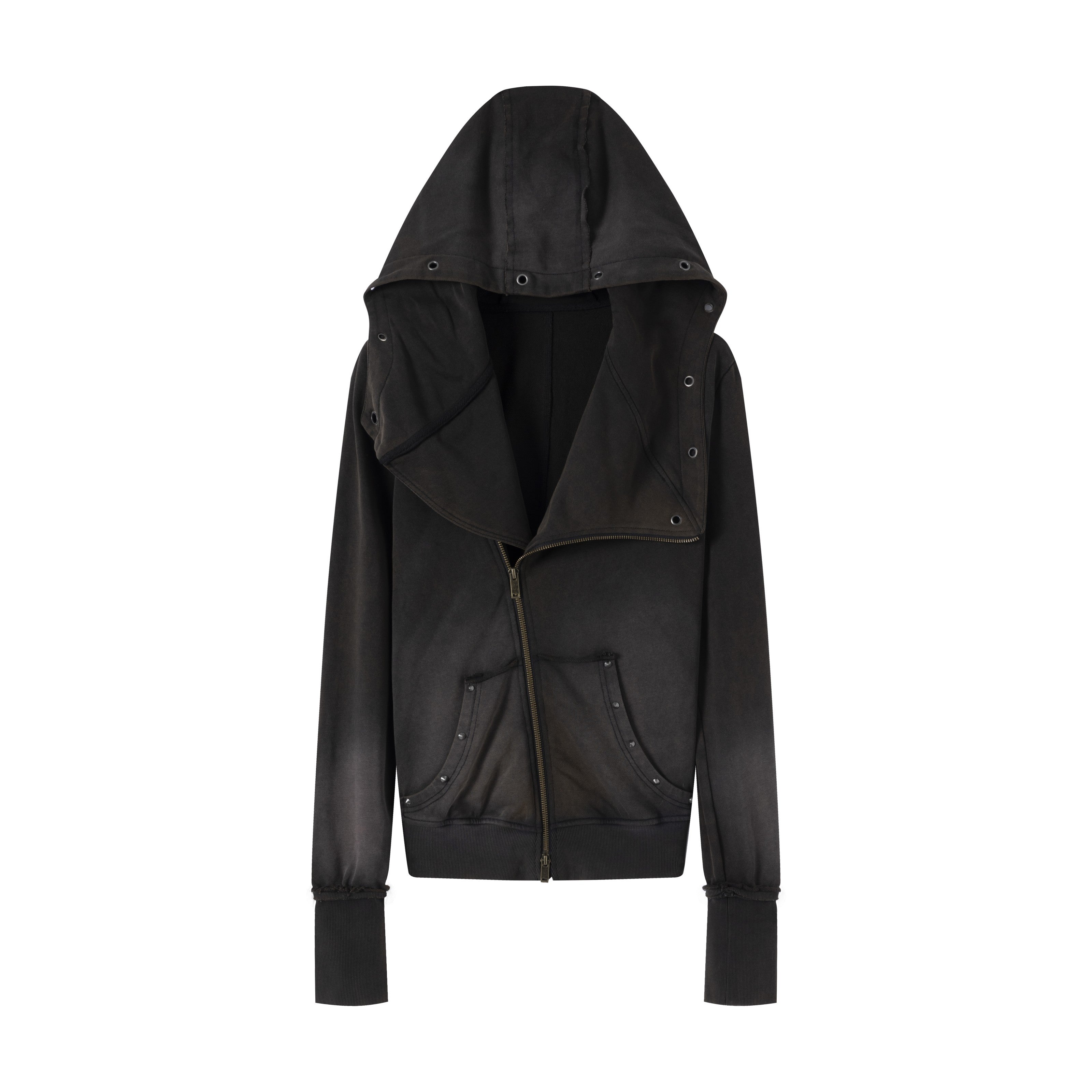 Asymmetric Deconstructed Collar Hoodie