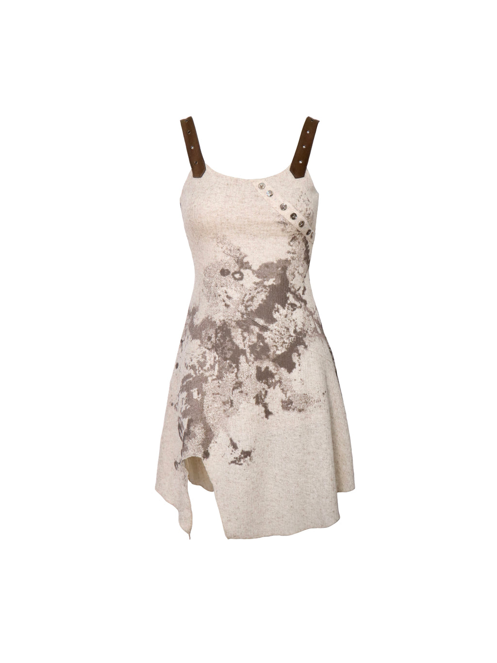 Beige Linen Tie-Waist Dress
