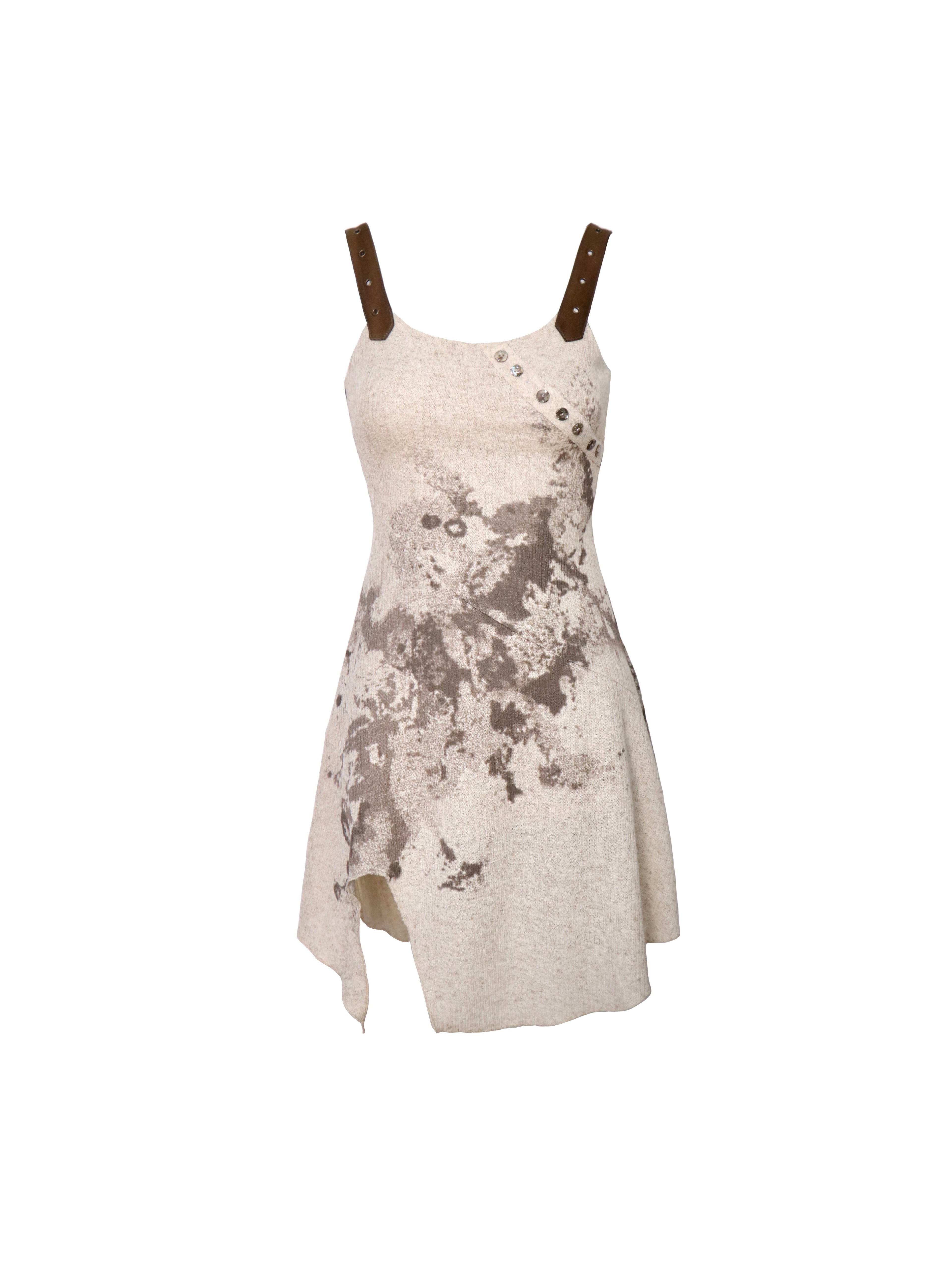 Beige Linen Tie-Waist Dress