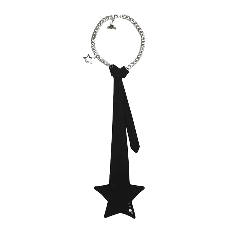 Polka Dot Studded Adjustable Necktie Choker