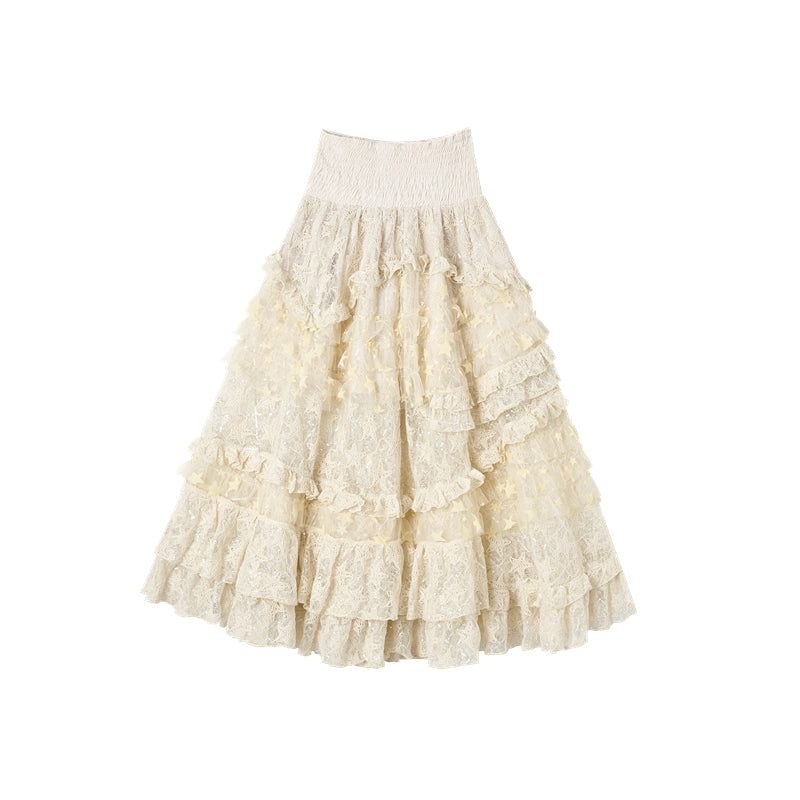 Multi-Layer Lace Tulle Cake Skirt