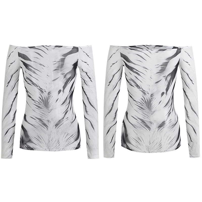 Mesh Boatneck Long Sleeve Top
