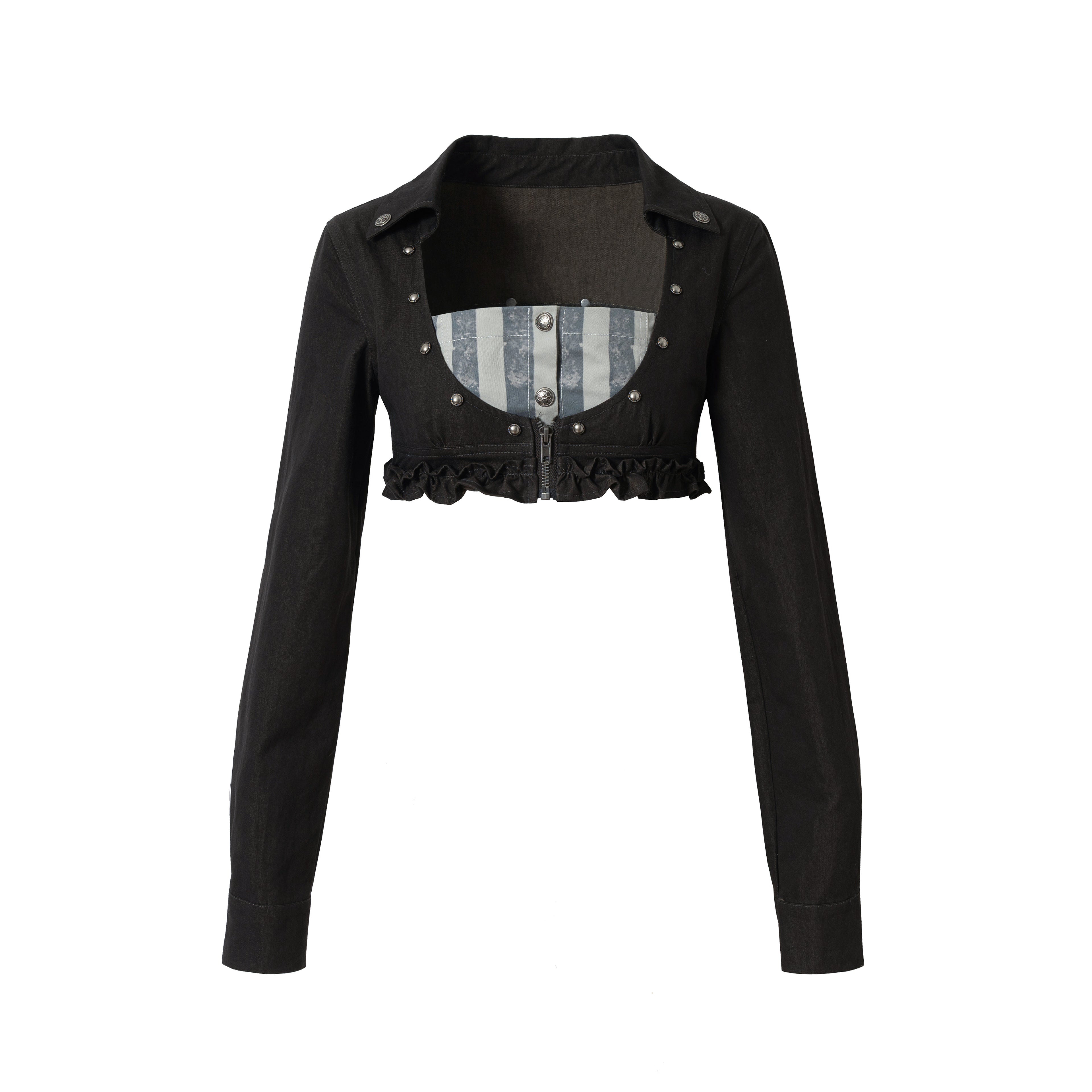 Vintage Punk Baroque Fake Two-Piece Long Sleeve Shirt
