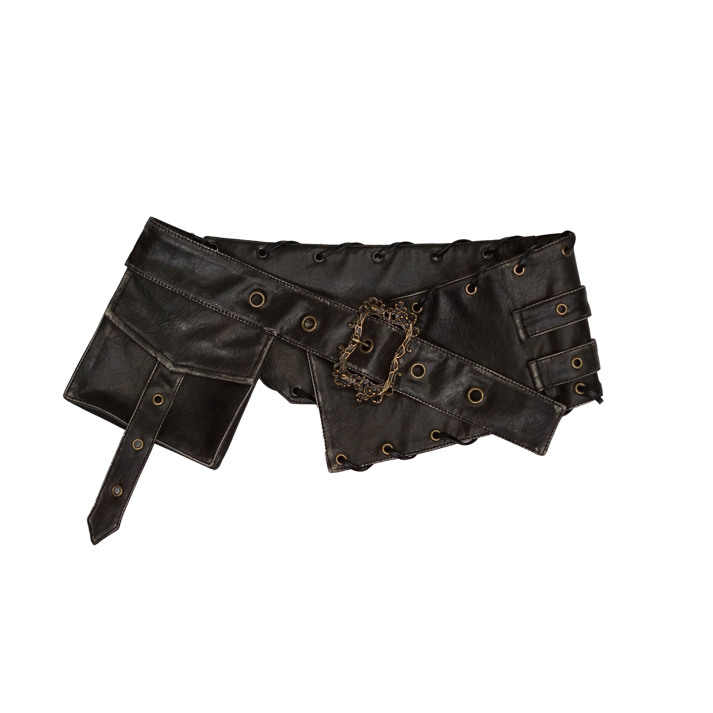 Antique Wash Carved Leather Belt