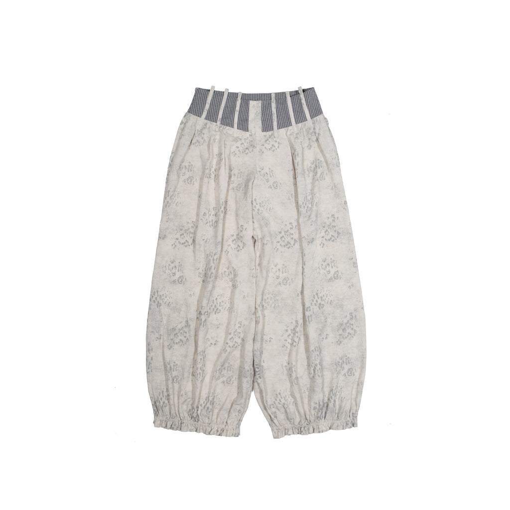 Fishbone Waistband Low-Rise Pants