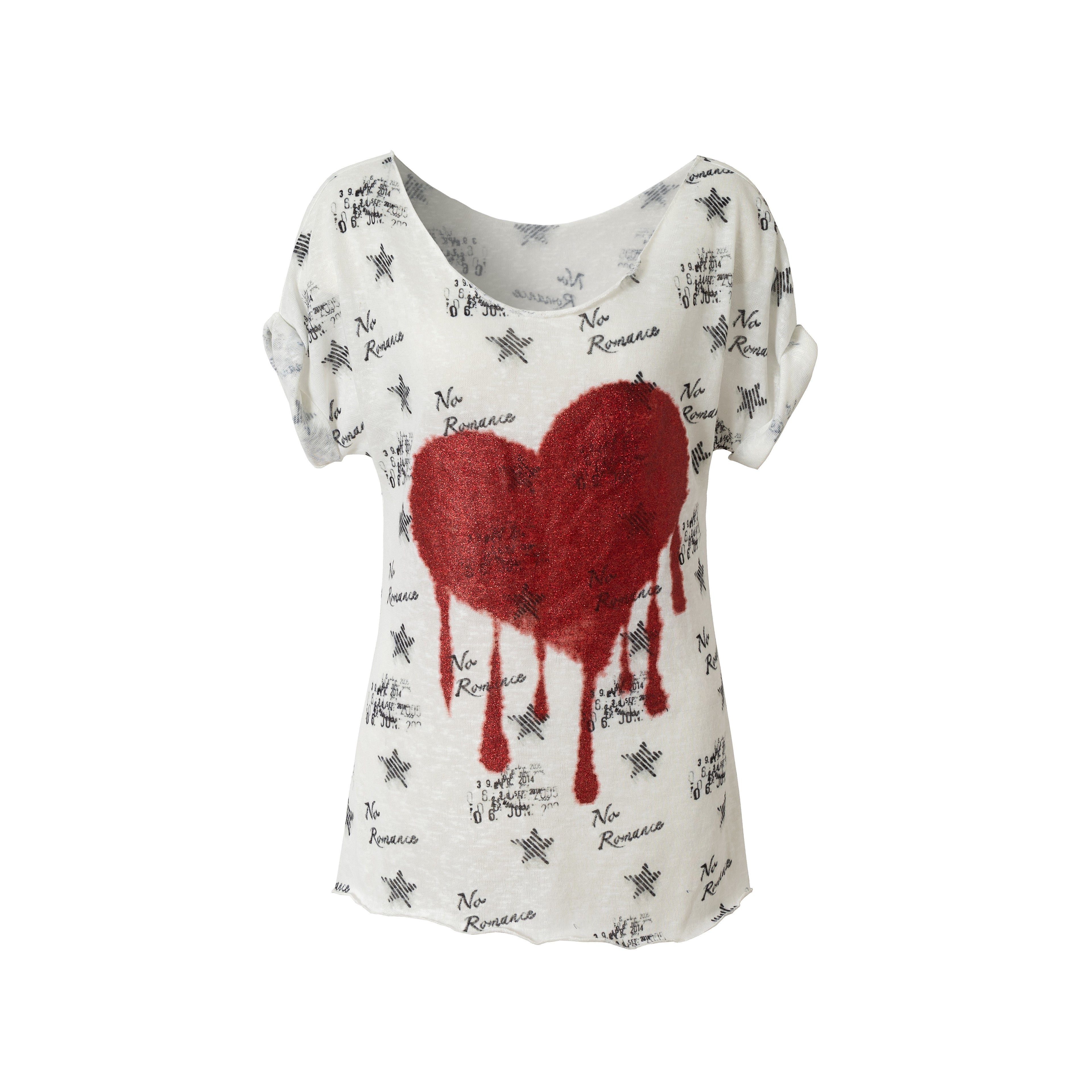 Distressed Print Oversized Tee